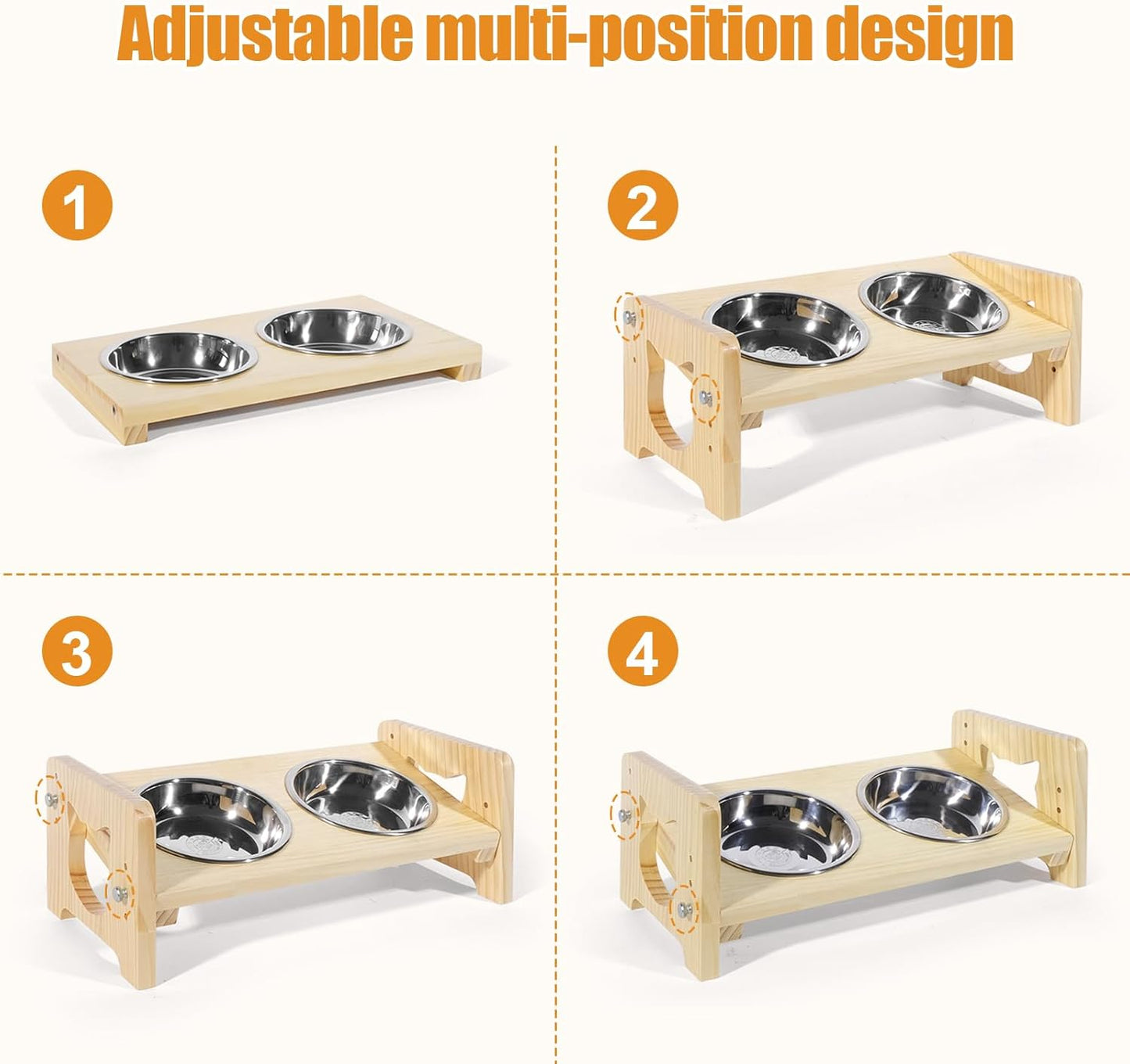 Upgraded Elevated Cat Food and Water Bowl Set, Raised Kitten Bowls for Indoor, Cats Dishes for Feeding & Watering