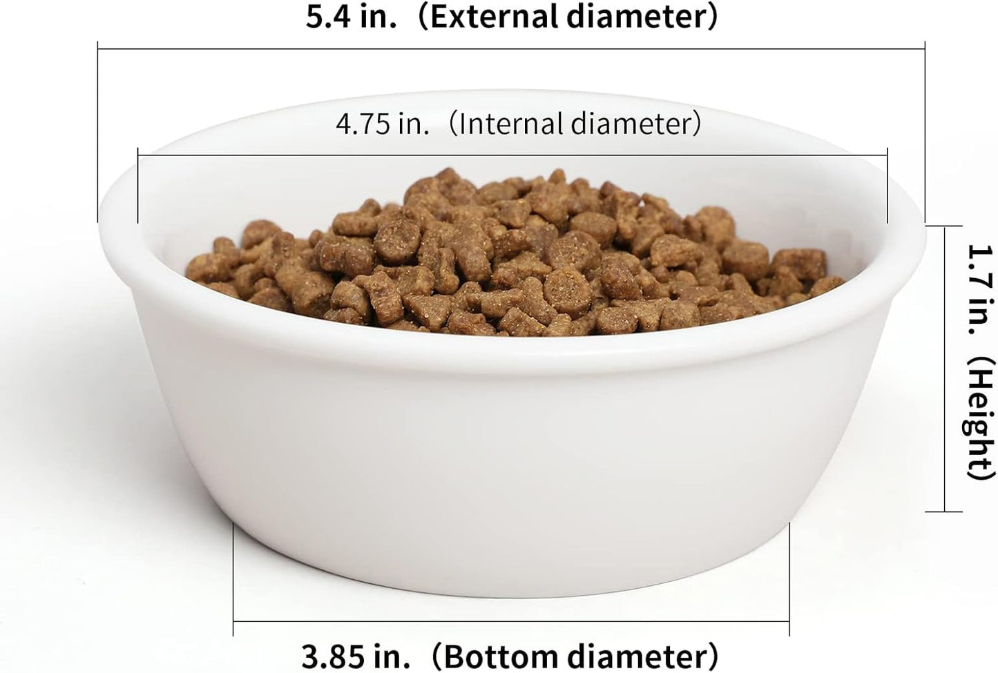 FUKUMARU 2PCS Ceramics Pet Bowl Set, Microwave Heating Food Bowls, Cat & Dog Food and Water Replacement Bowl for FUKUMARU CC50/CC70/CC80