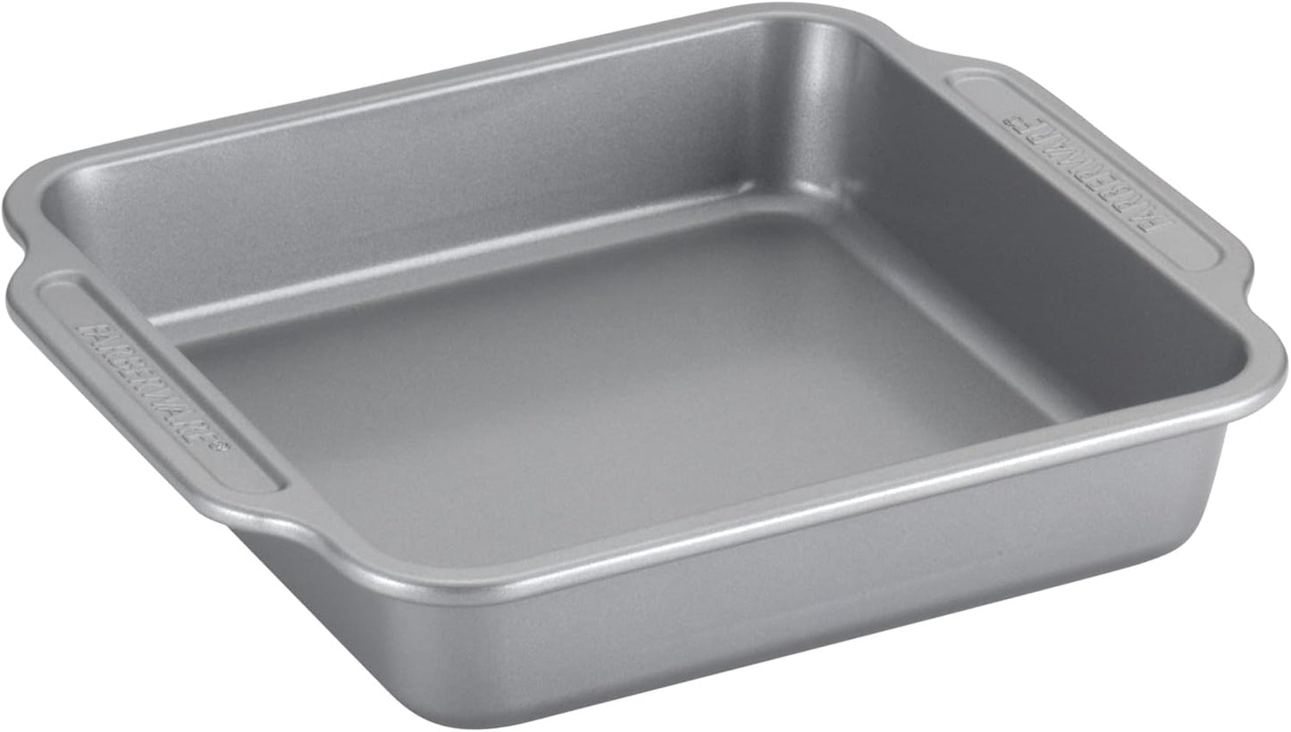 Farberware Nonstick Steel Bakeware Set with Cooling Rack, Baking Pan and Cookie Sheet Set with Nonstick Bread Pan and Cooling Grid, 10-Piece Set, Gray