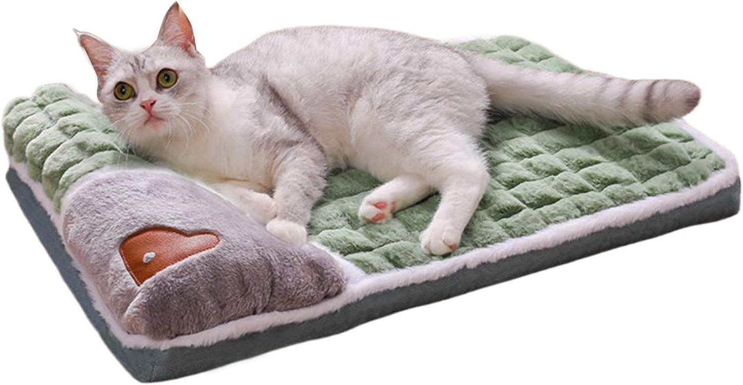 Cat Cushion - Back Support Machine Washable, Indoor Dog Cat Plush Pad, Travel Shelter Backyard Balcony RV Kennel, Sofa Floor Small Medium Large Breeds