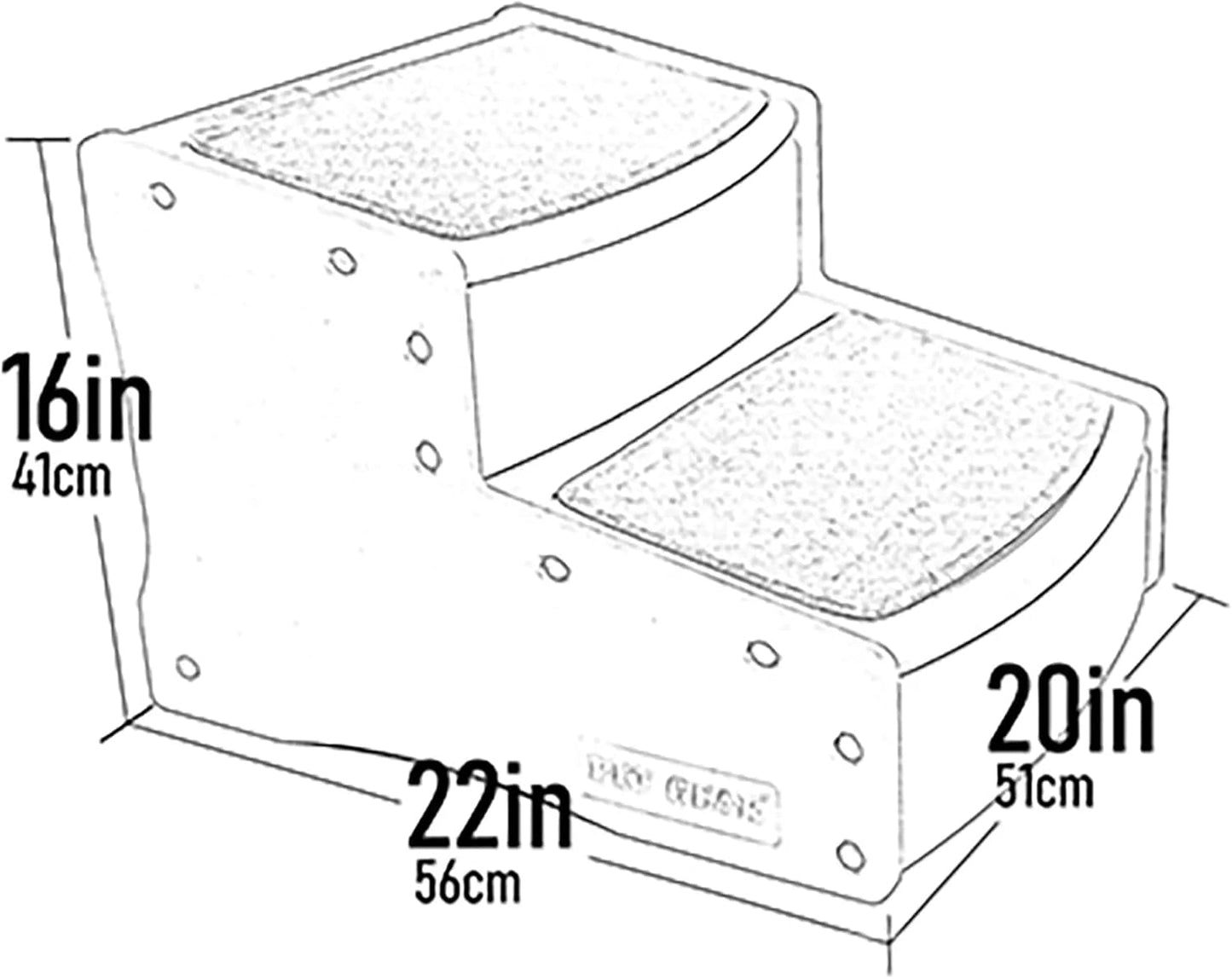 Pet Gear Easy Step II Extra Wide Pet Stairs, 2 Step for Dogs/Cats up to 200 pounds, Removable/Washable Carpet, Easy Assembly (No Tools Required), Camel