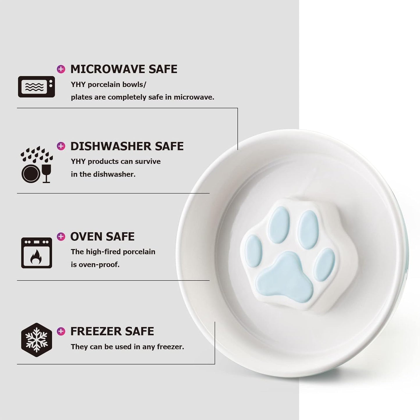 Y YHY Slow Feeder Dog Bowls, Ceramic Dog Bowls for Dry and Wet Food, Non-Slip Slow Dog Bowls for Small and Medium Dogs, Slow Feeder for Cats and Dogs, 21 oz - 2 Cup