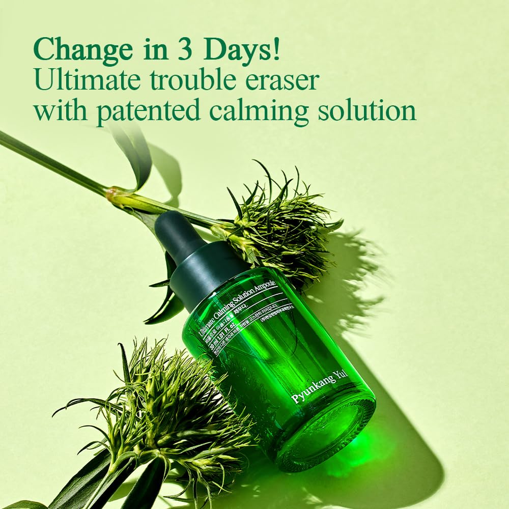 Pyunkang Yul PKY Ultimate Calming Solution Ampoule for Sensitive Skin with Patented Ingredients, Serum Intensely Calms & Soothes Redness with Cica & Tea Tree, Korean Skincare (1.01 Fl. Oz, 30ml)