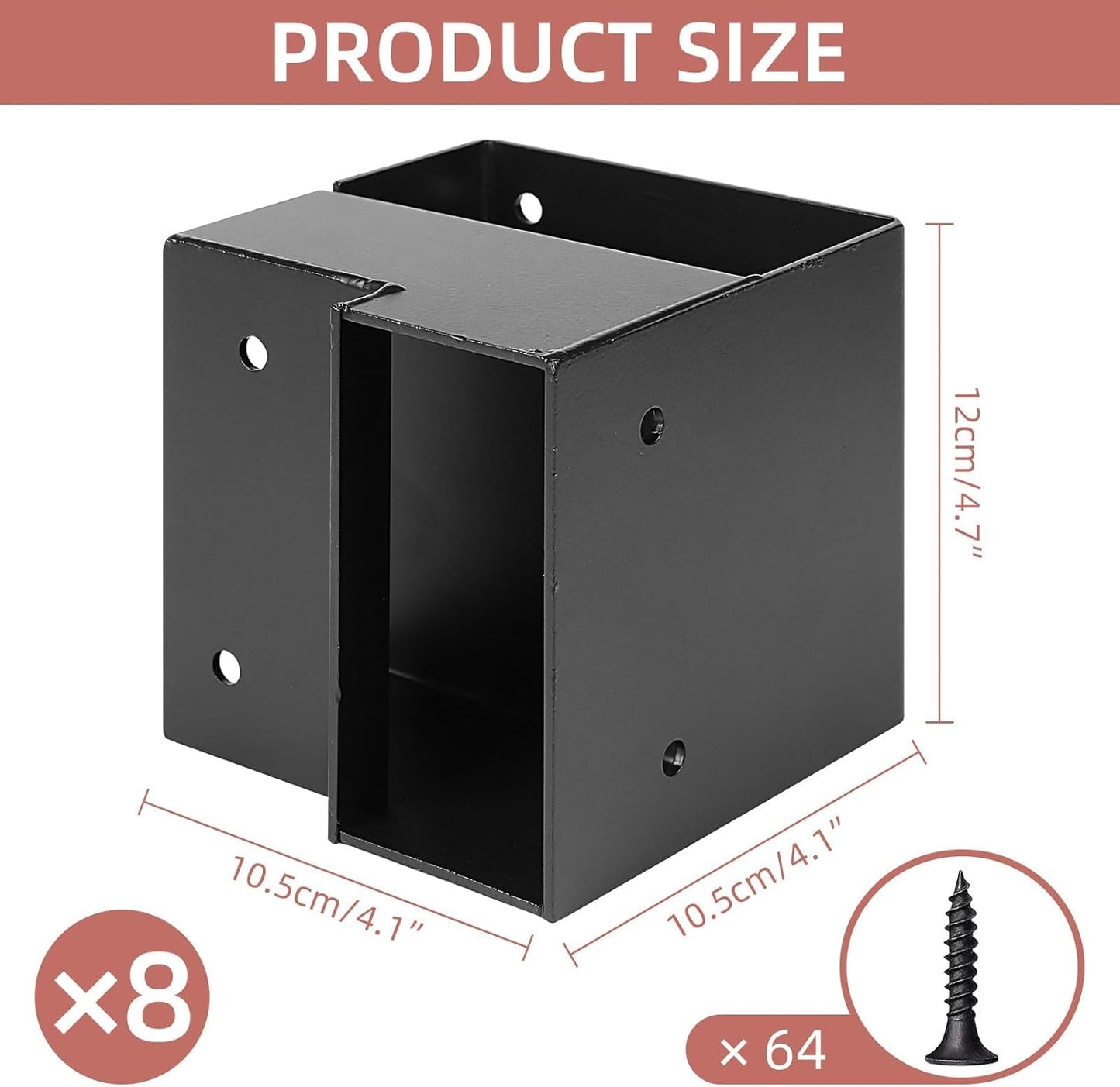 Workbench Bracket Kit, Heavy Duty Steel Workbench Kit for 2x4 (Actual 1.5"x3.5") Wood, 3-Way Right Angle Corner Bracket for Custom Work Bench Table Shelving - 8 Pcs Black
