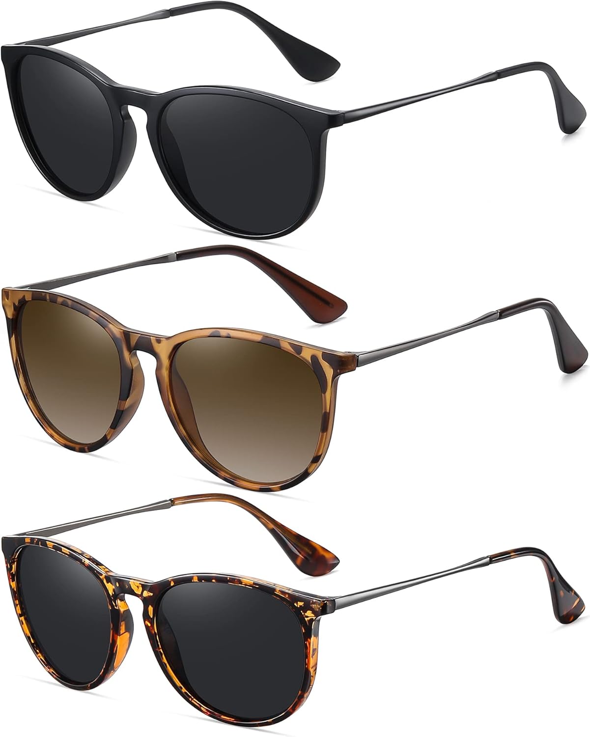 WOWSUN Retro Polarized Sunglasses Womens 2026 Trendy Round Classic Glasses