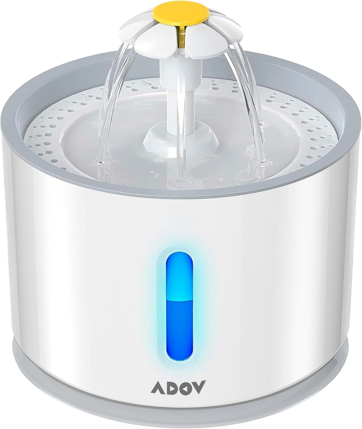 ADOV Cat Water Fountain, 81oz/2.4L Cat Fountain with LED Water Level Window and 3 Replaceable Filter, Ultra Quiet Healthy and Hygienic Pet Drinking Bowl, Automatic Pet Fountains for Cats, Dogs