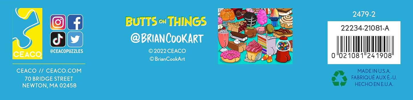 Ceaco - Brian Cook - Butts on Things - Sweet Cheeks - 500 Piece Jigsaw Puzzle
