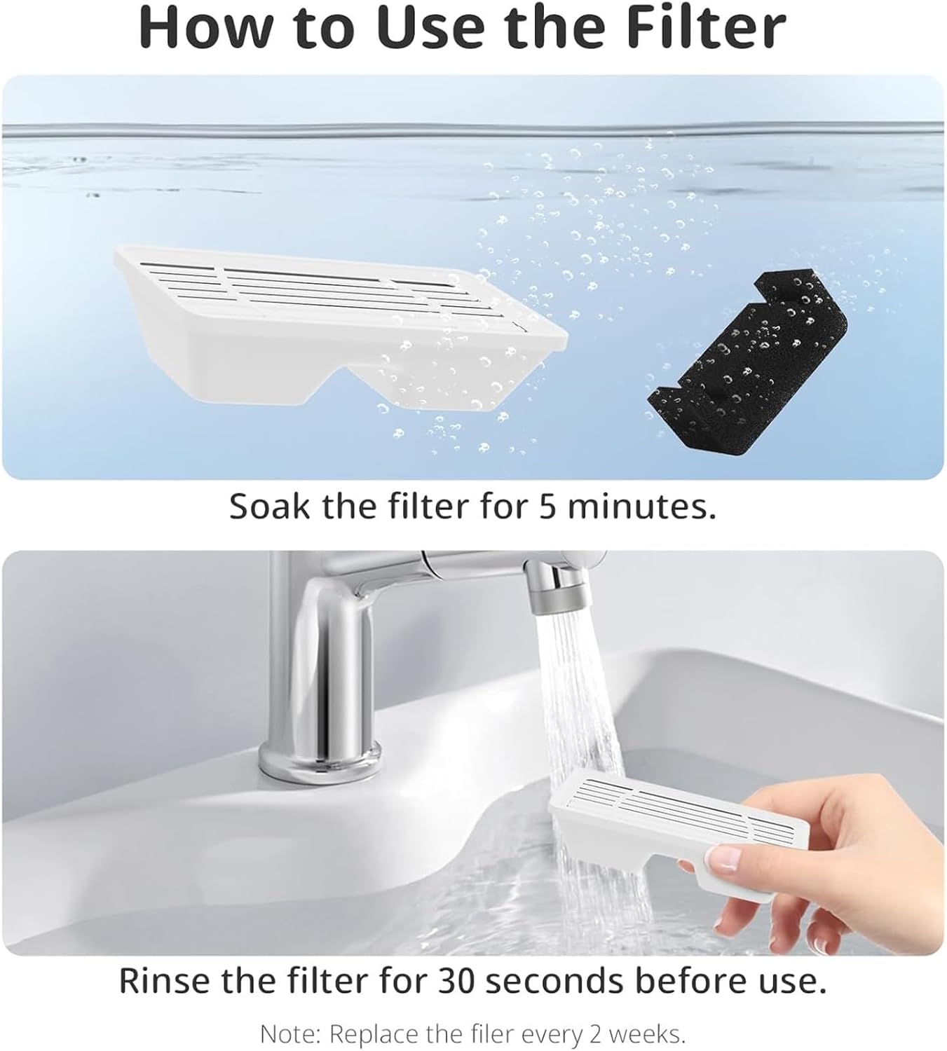 Pet Water Drinking Fountain and Sponges Replacement Accessories for Automatic Cats Water Dispenser Pet Water Fountain