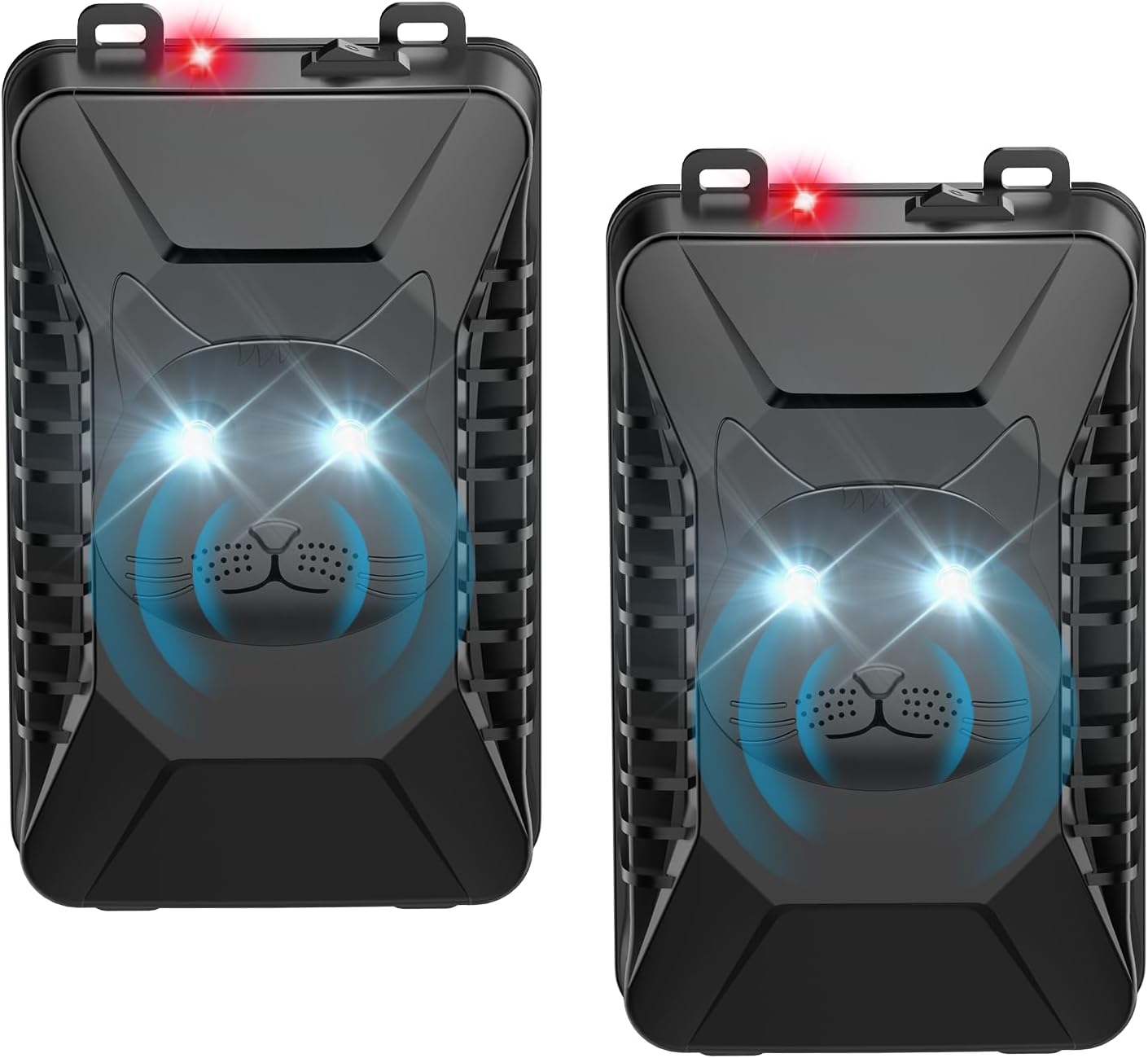 Ultrasonic Rodent Repellent, 2 Pack Plug-in Mouse Rat Pest Bat Squirrels Repellent for Car with Battery Powered Under Hood, Keep Mice Out of Cars Engines, Indoor, Garage, Storage Room-Black