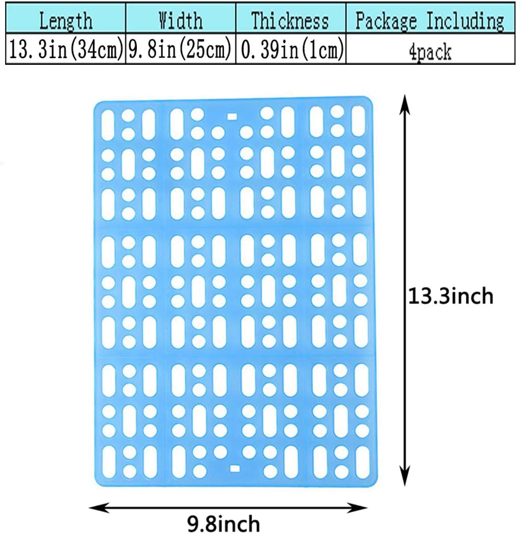 Hamiledyi 4 Pcs Rabbit Cage Mats Small Animal Plastic Feet Pads Floor Mat for Pet Cats Dogs Bunny Hamster Rat Chinchilla Guinea Pig(Blue)