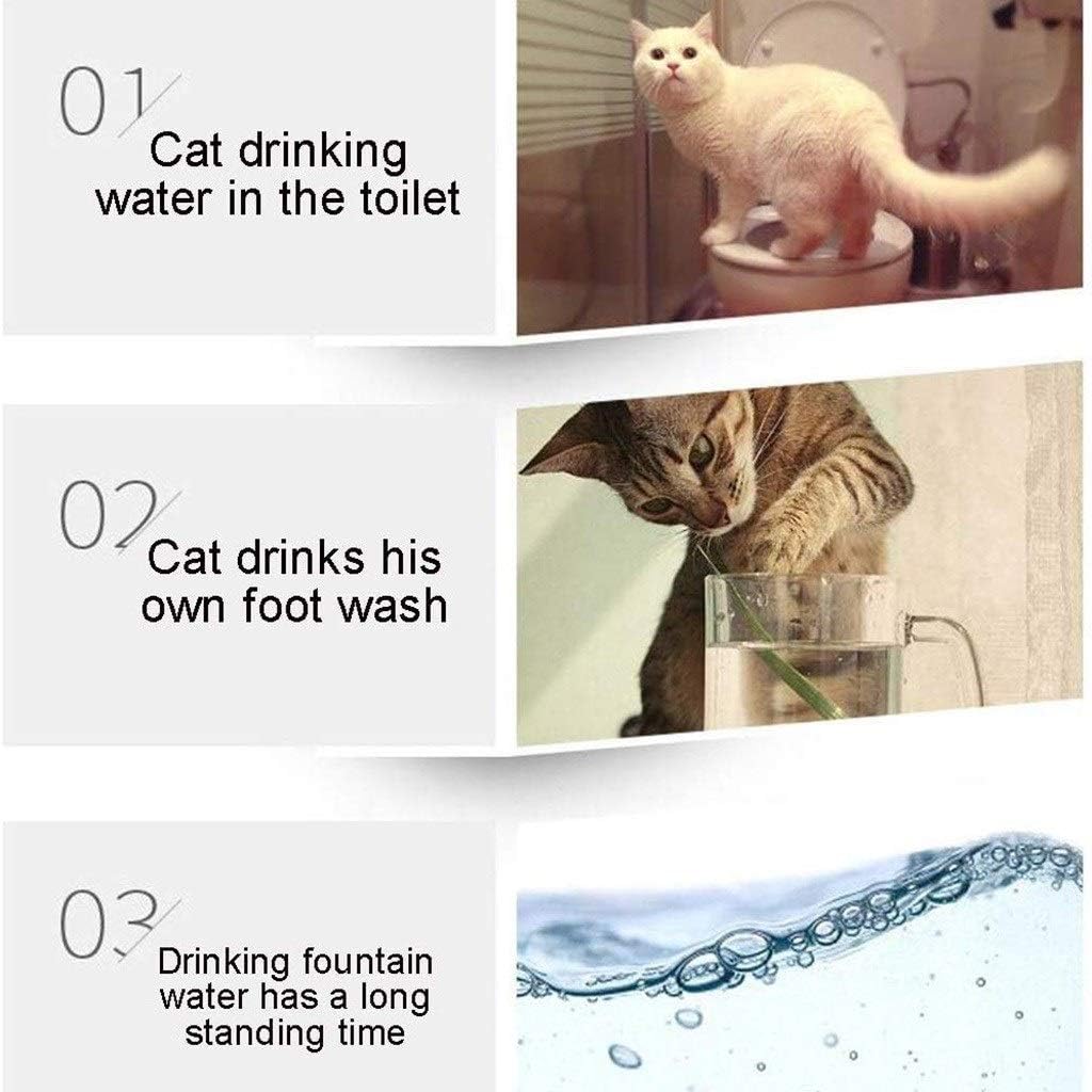 Cat Water Fountain Ultra-Quiet Pet Water Dispenser Ceramic Material Automatic Circulation Filter 450ml (Color : Blue) (Pink)