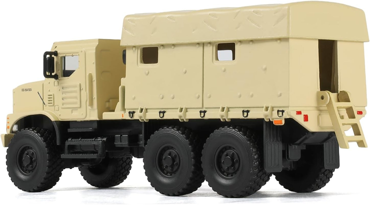 1/64 Military Truck Tactical Truck Model Armored Car MTVR MK23 Military Off Road Vehicle Die-cast Metal Model Kit Medium Multifunctional Car for Collection or Gift(Desert Yellow)