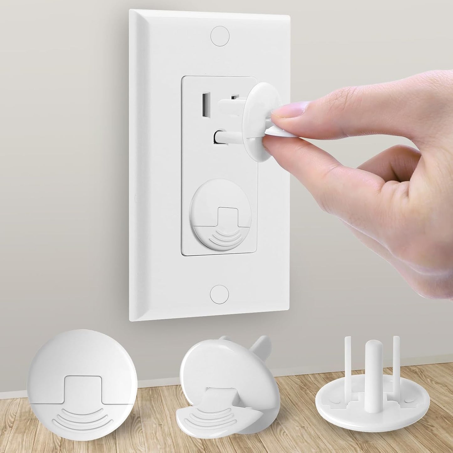 PRObebi Outlet Covers Baby Proofing White - 38 Pack Plug Covers for Electrical Outlets, Child Proof Socket Covers, Baby Safety Products for Home, Office, Easy Insatllation