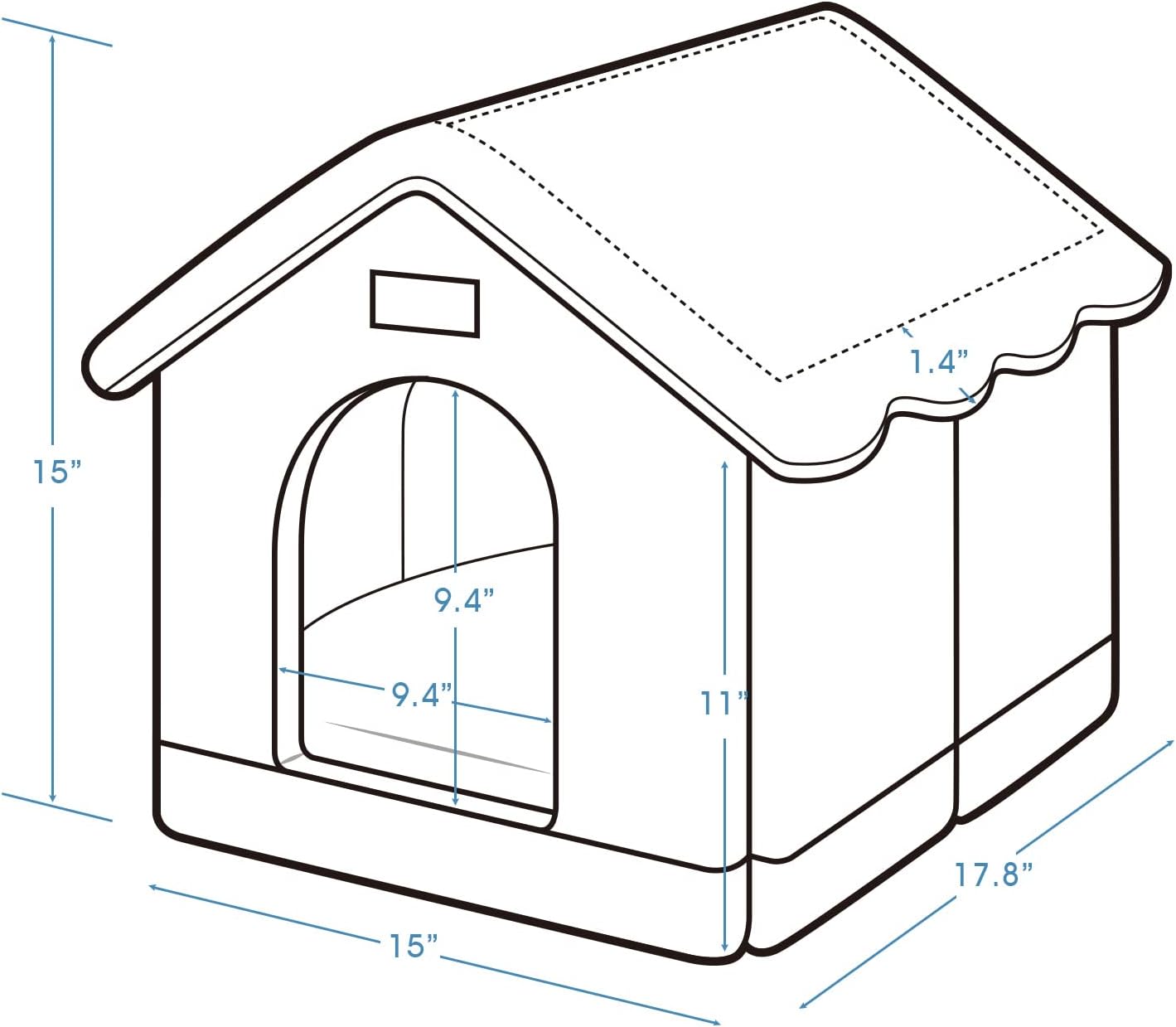 Jiupety Dog House Indoor, M Size Indoor Dog House for Medium and Small Dog, Warm Cave Sleeping Nest Bed for Cats and Dogs, Brown