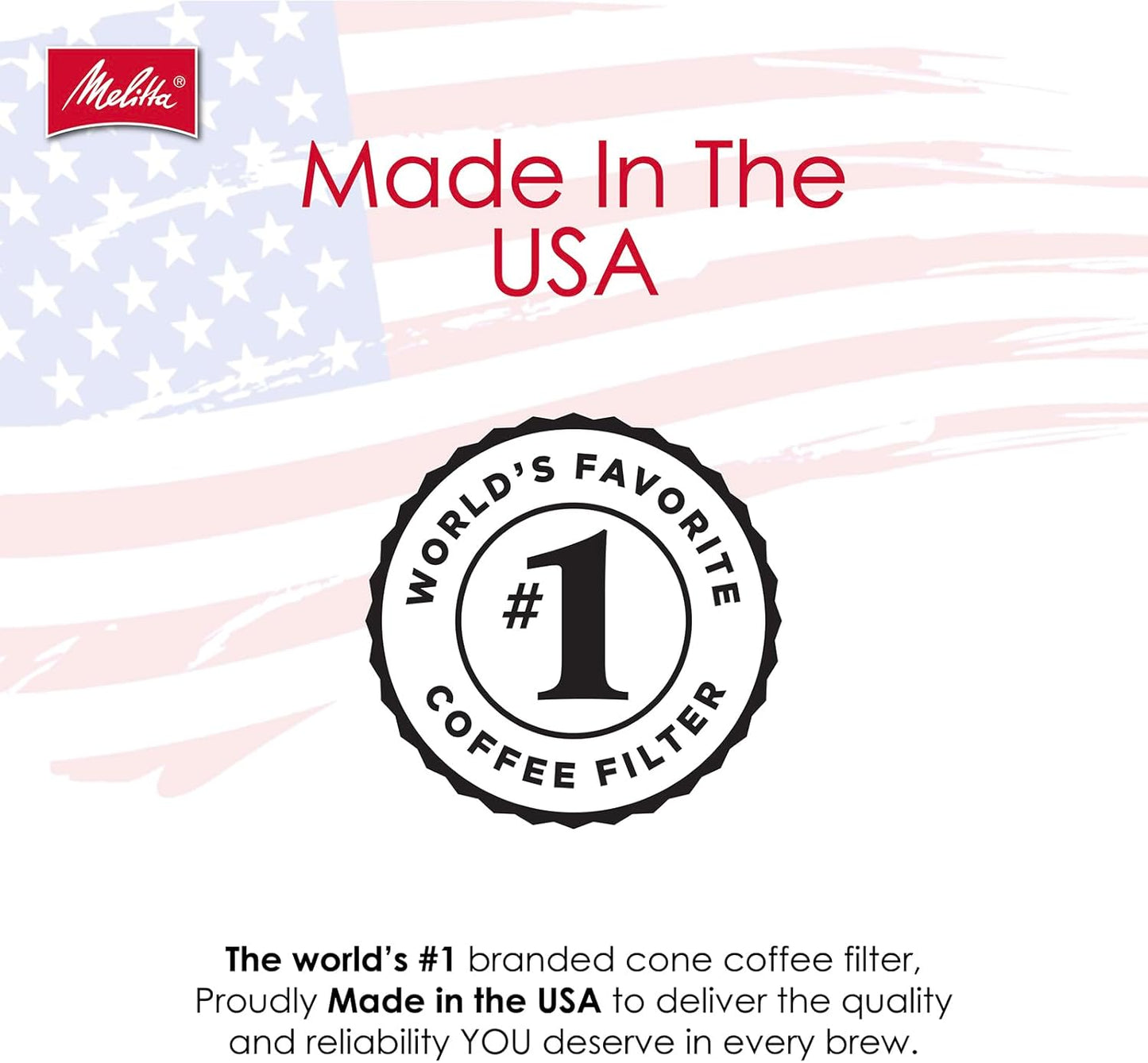 Melitta #2 Cone Coffee Filters, Natural Brown, 100 Count - Fits all 2-6 Cup Cone Coffee Makers and 1-cup Pour-Over Brewers, Compostable, Tear-Resistant, Made in USA
