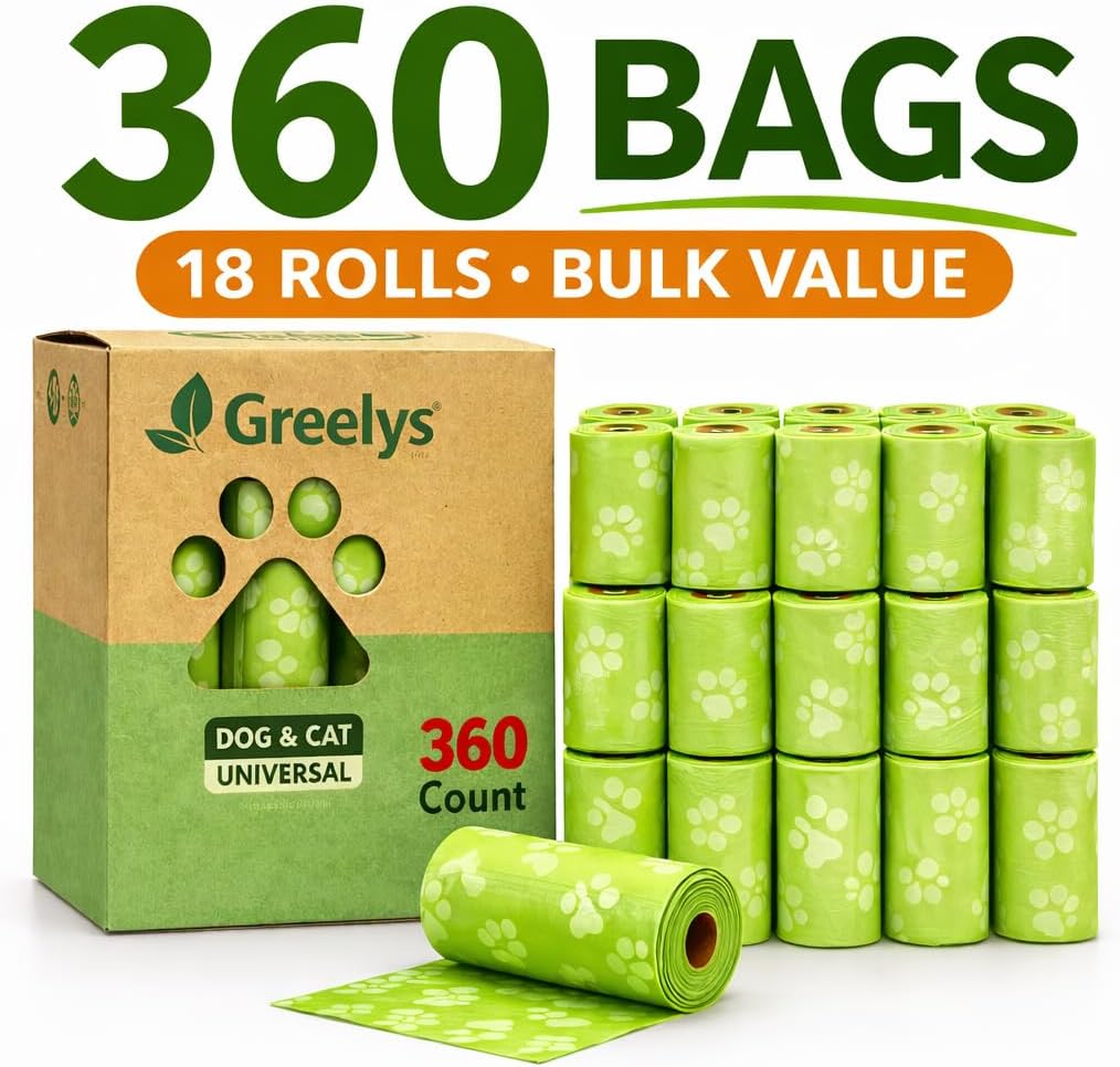 360 Count Dog Poop Bags – Eco Friendly Biodegradable Pet Waste Bags, Leak Proof - Unscented