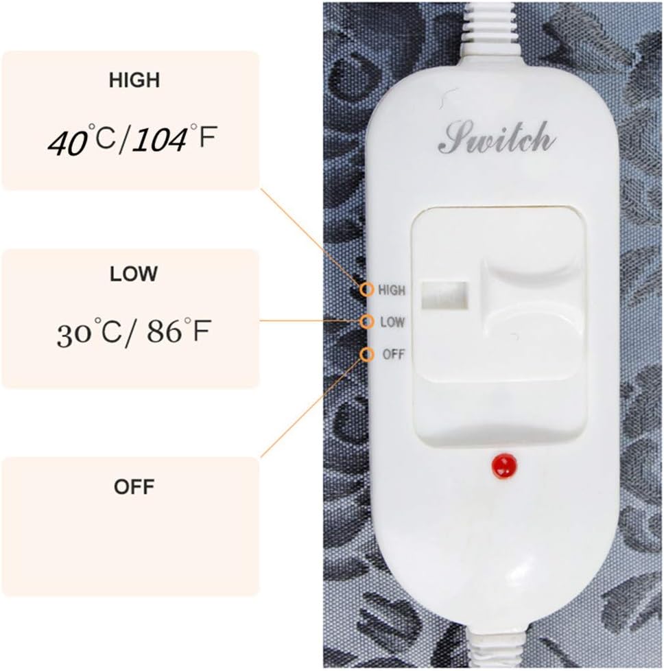 Electric Heating Pad for Dogs and Cats With Anti-bite Steel Cord Waterproof Adjustable Dog Warm Bed Mat Heated Pad for Pets Deds Blankets and Kennel 17.7inx17.7in (Flower Color)