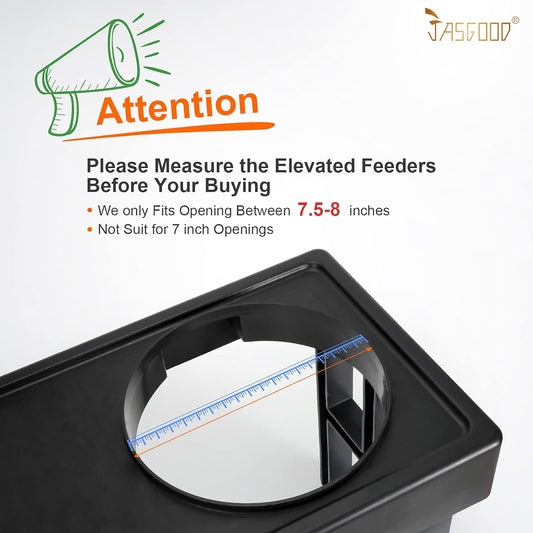 JASGOOD Dog Slow Feeder - Reduce Slip Puzzle Bowl for Raised Pet Feeders - Interactive Bloat Stop Elevated Diners Replacement Bowl (Gray, Fit Opening 7.5"-8")