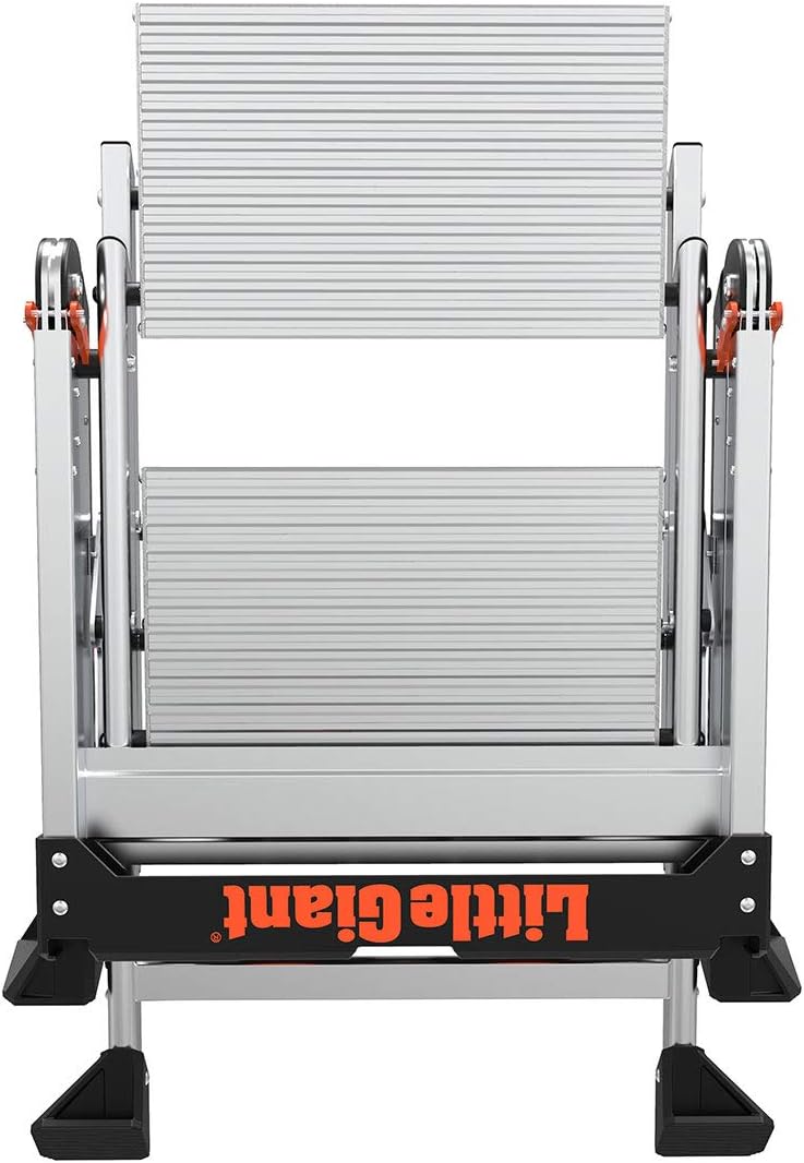 Little Giant Ladders, Jumbo Step, 2-Step, 2 foot, Step Stool, Aluminum, Type 1AA, 375 lbs weight rating, (11902), Silver