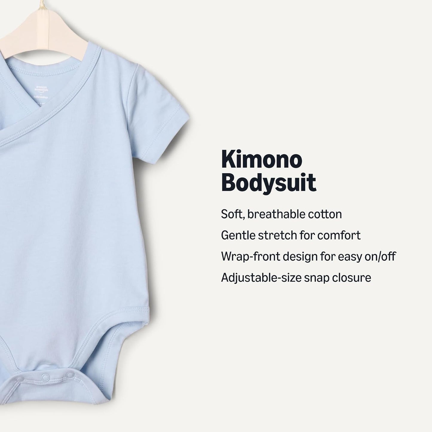Amazon Essentials x Sofia Grainge Unisex Babies' Side Snap Short Sleeve Bodysuit