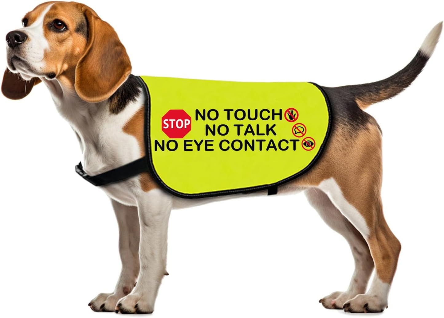 Funny Dog Jacket Vest No Touch No Talk No Eye Contact Dog Slogan Vest Social Distancing Gift (No Eye Contact-Medium)