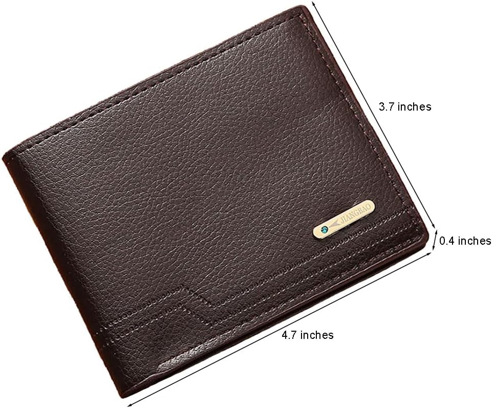 Slim Wallet for Men with Coin Purse, Minimalist Wallet with Zipper, Bifold Mens Wallets with Credit Card Holder, PU Leather Men's Wallet with Money Clip, Carteras Para Hombres (Coffee L)