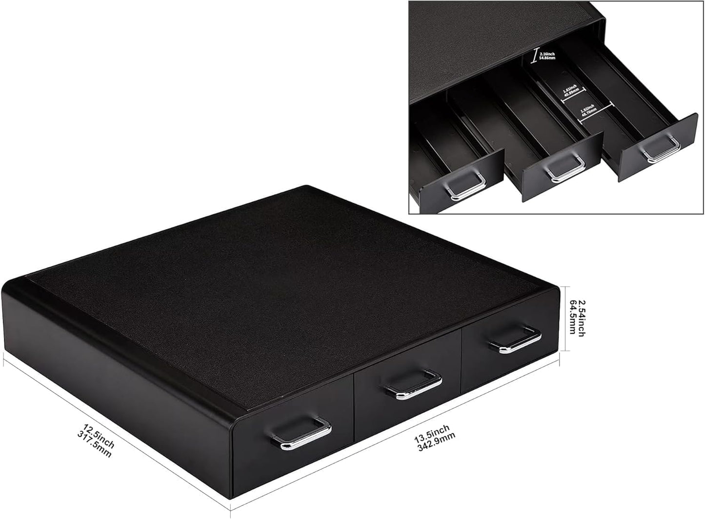 Amazon Basics K-Cup Compatible Coffee Pod Storage Drawer, 3 Easy-Open Drawers, 36 Pod Capacity, Black