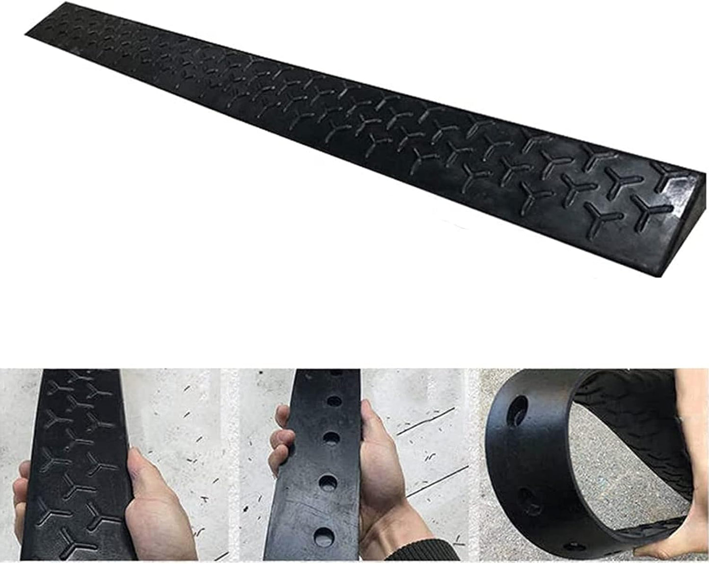 Garage Ramp Edge Solid Rubber Driveway Curb Ramps, 1 to 7 cm High Heavy Duty Threshold Ramp Loading Ramps Car Slop Ramps Heavy Duty Portable Drive Ramps for Driveway Vehicles Suv Truck Forkli