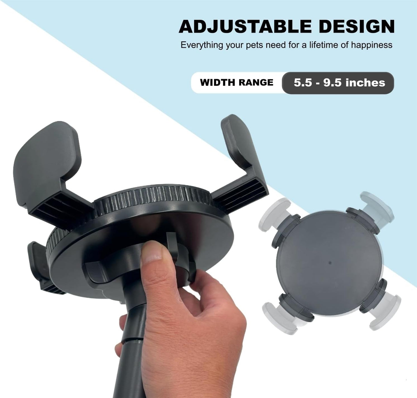 Dog Bowl Stand with Adjustable Width & Height [Stand Only], Elevated Pet Water & Food Bowl for Small, Medium & Large Pets