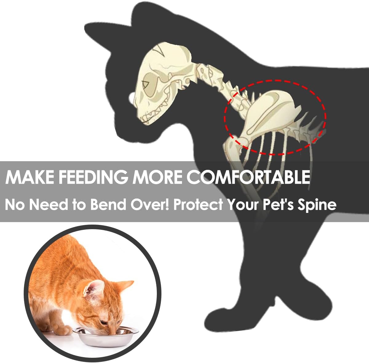 2 Pcs Elevated cat Bowls,Raised Ceramic Cat Dish with Metal Stand,Whisker Friendly,Non-Slip Mat,Pet Feeding Food Bowls Stand,Kitten Plate(2 Fish)