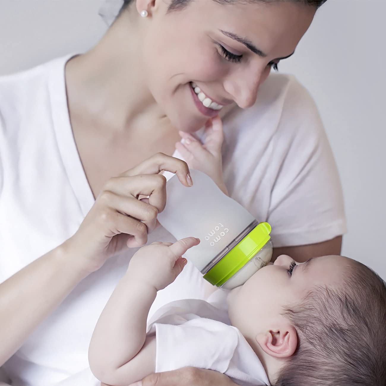 Comotomo Baby Bottle Double Pack, Green, 8oz