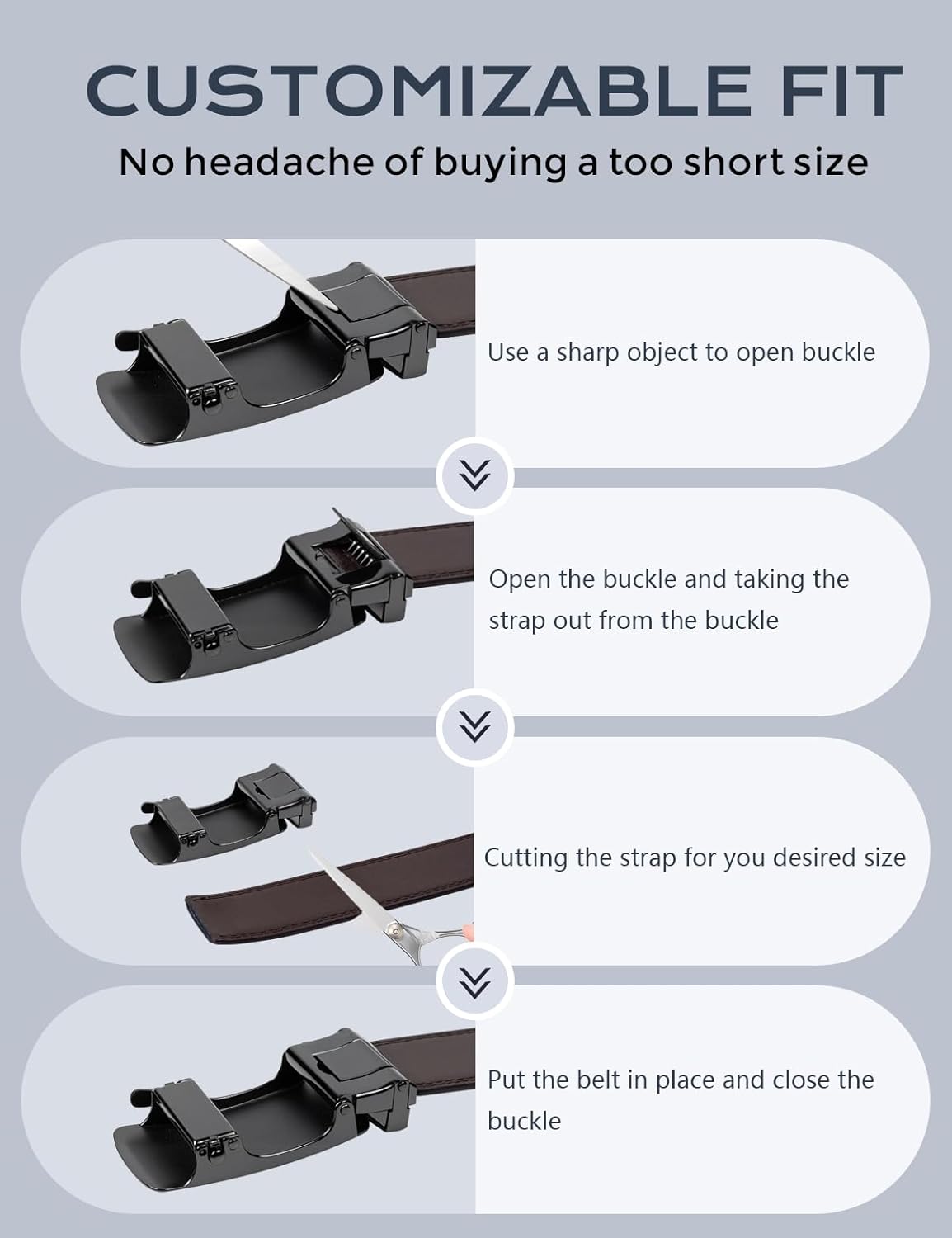 Ratchet Belts for Men, Dress Ratchet Belt Genuine Leather 1 3/8", Mens Belt with Automatic Alloy Buckle