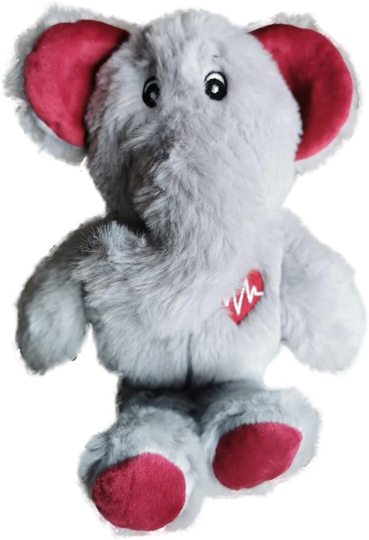 HonourHope Dog Heartbeat Toy for Anxiety Relief, Dog Soft Plush Calming Puppy Behavioral Training Aid Toy Pet Companion Pillow for Puppy Cat Kitty Pets - Elephant Box