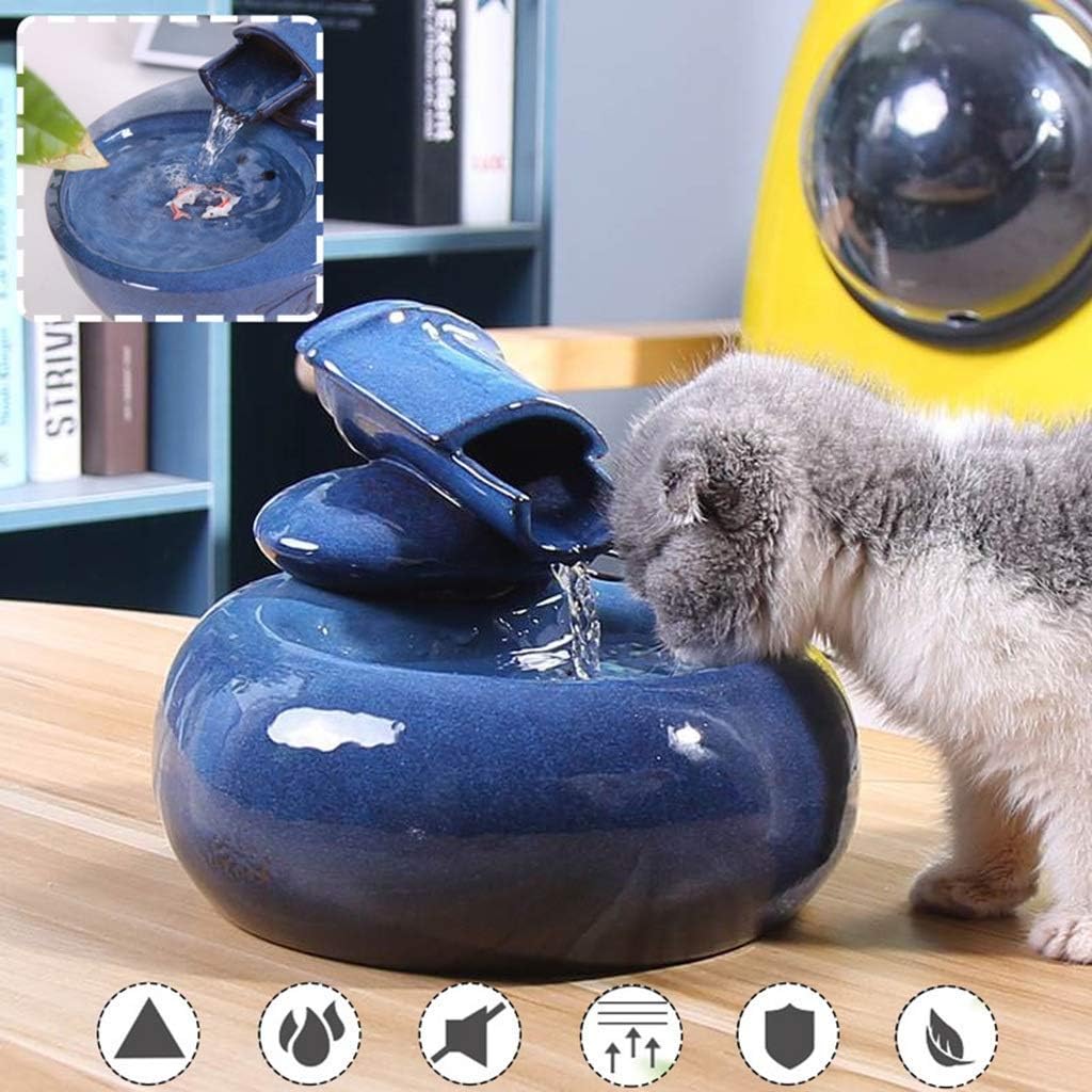 Pet Cat and Dog Drinking Fountains Intelligent Circulating Water Bowl Ceramic Anti-Dry Burning Pet Water Dispenser Ultra-Quiet Water Pump (Color : Brown) (Pink)