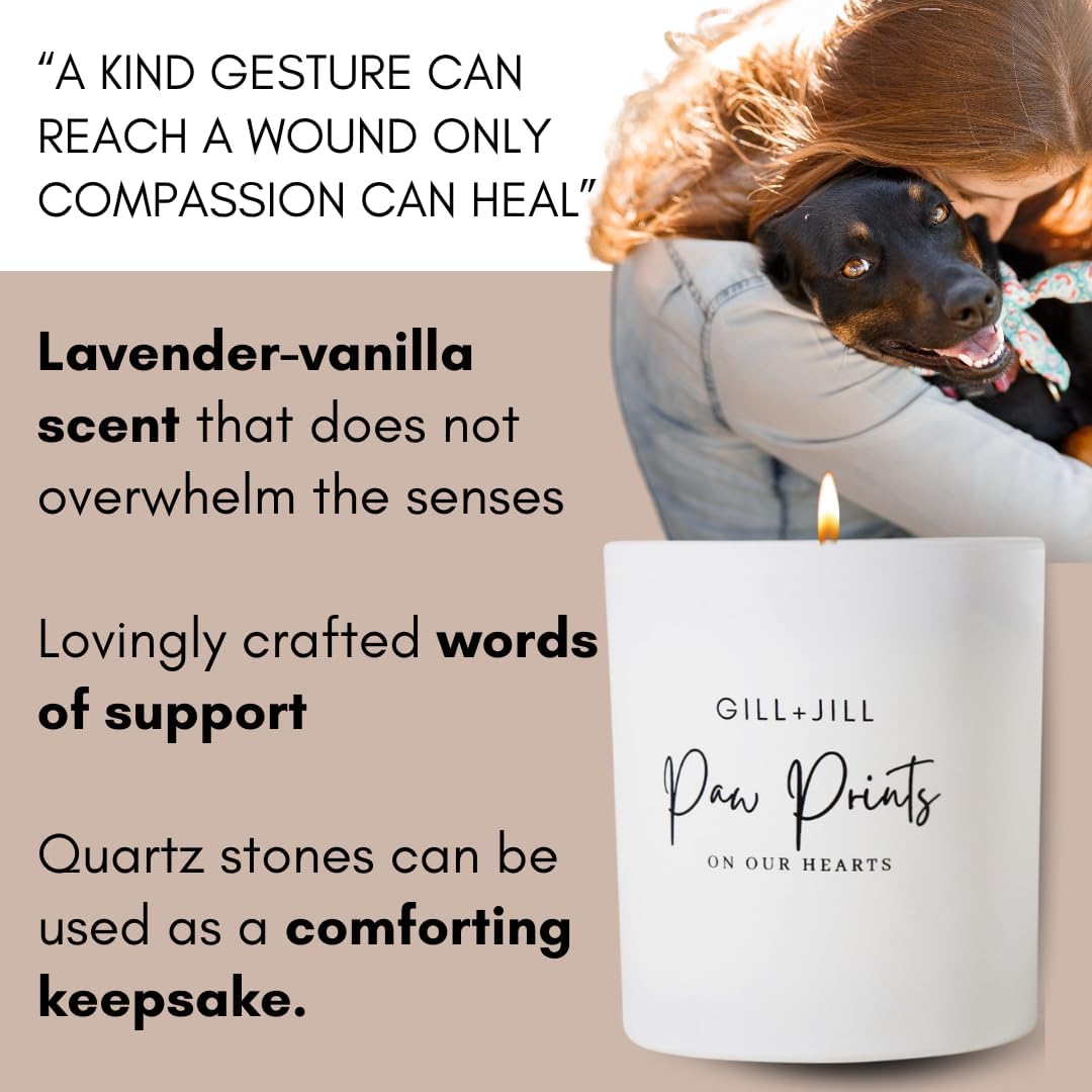 Premium Paw Prints Pet Memorial Candle – Paraffin-Free Soy Wax, Dog Memorial Gifts for Loss of Dog, Pet Loss Sympathy & Bereavement Gift, Rainbow Bridge Remembrance Gift for Grieving Pet Owner