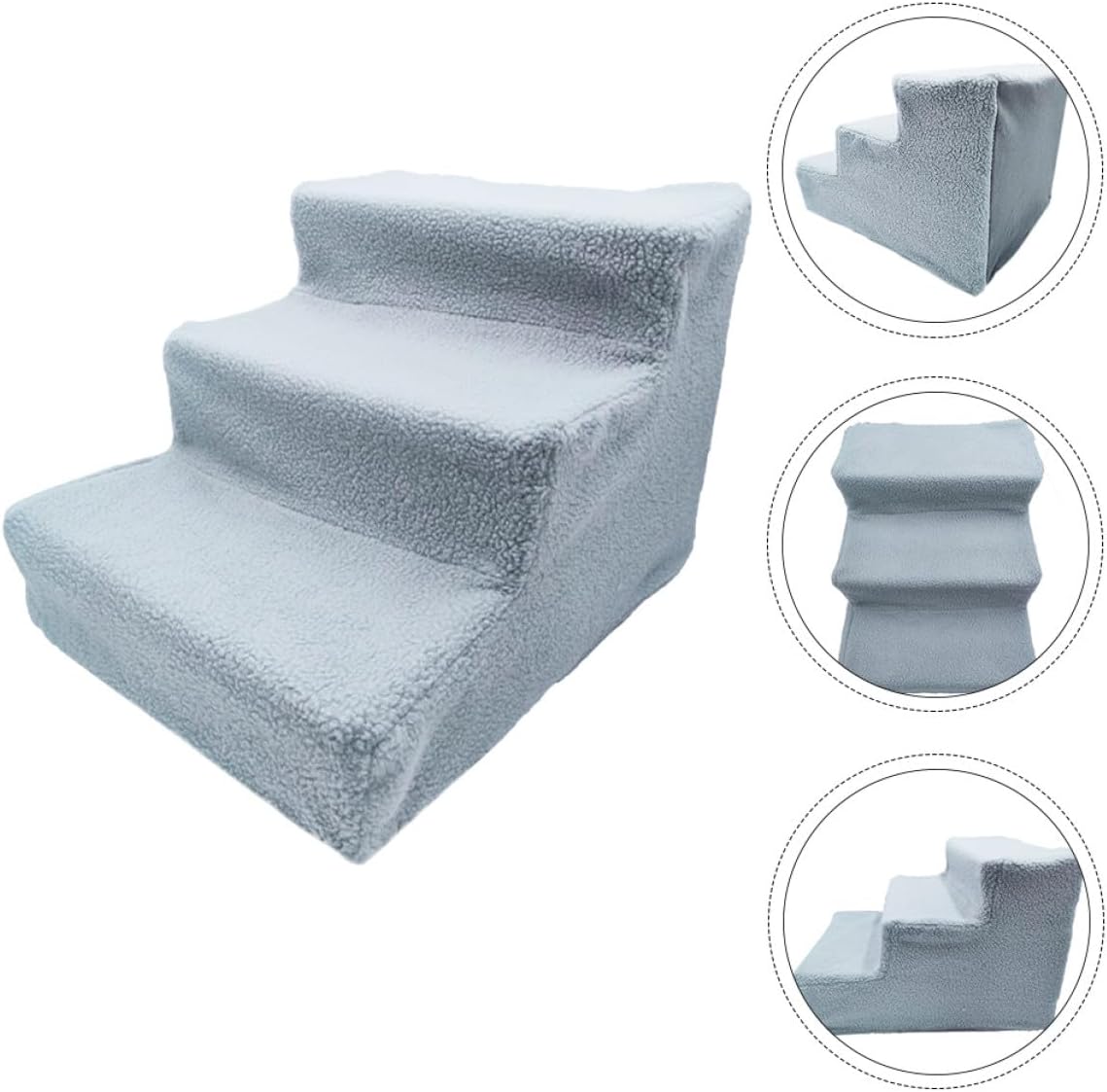 FAVOMOTO Pet Steps Dog Stairs Puppy Ladder for Bed Non-Slip Gray Pet Climb Ladder Indoor Ramp for Cats and Small Dogs