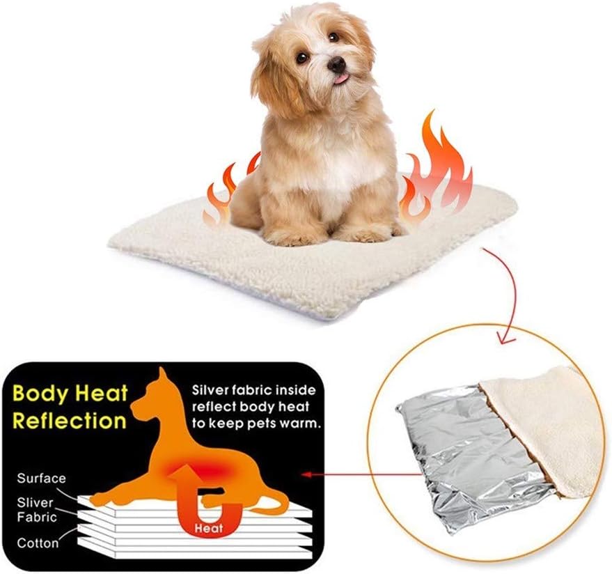 Self Heating Pet Pads Pet Blanket for Cat/Dog,Pet Heating Pad,Self Warming Cushion Mat for Cats Dogs,Self Heated Cat Dog Bed/Pet Thermal Mat Blanket Ecological (60x45 cm)