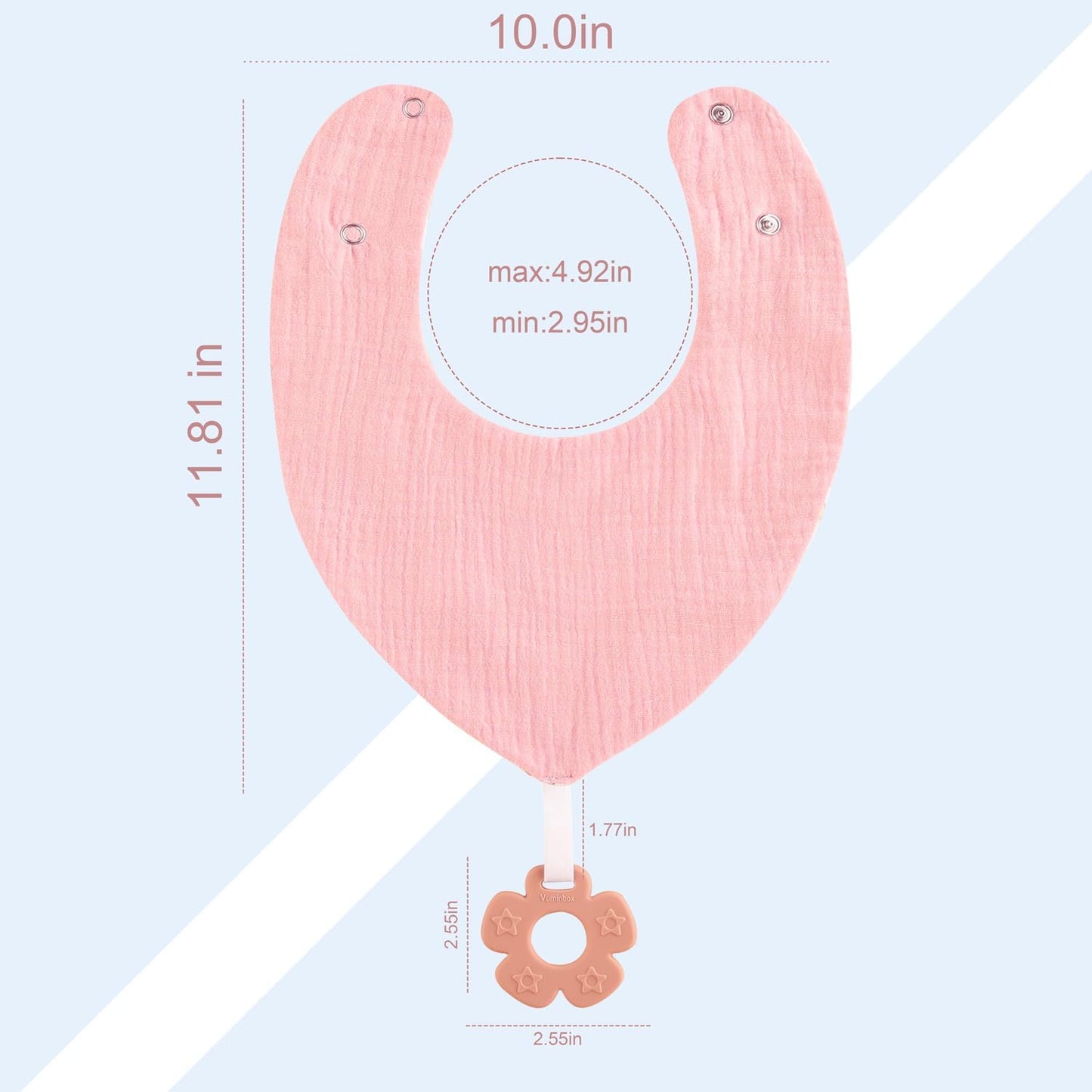Baby Bandana Drool Bibs 6-Pack and Teething Toys 6-Pack Made with 100% Organic Cotton, Absorbent and Soft Unisex