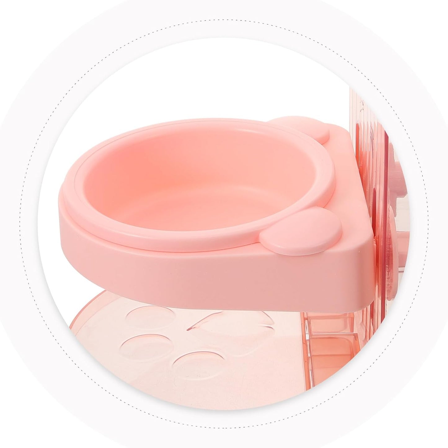 Milisten Elevated Pet Bowl Stand with Anti-Spill Raised Feeding Bowls, Plastic Dog and Cat Food Holder for Neck Support, Pink Puppy and Cat Feeding Station