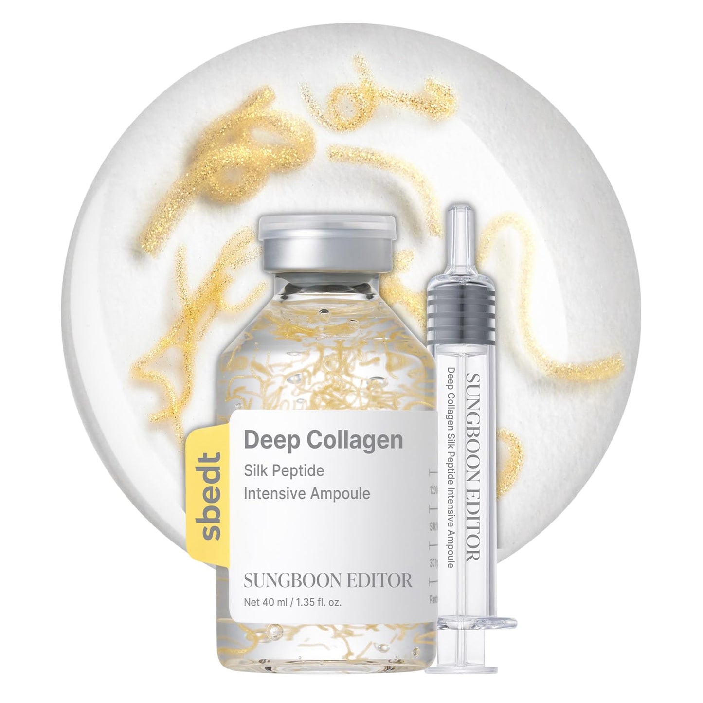 SUNGBOON EDITOR Collagen Silk Peptide Intensive Ampoule | Copper Peptides Serum for Face with Collagen & Multi Peptides | Hydrating Korean Skincare Facial Serum for Smooth-Looking Skin | 1.35 fl oz