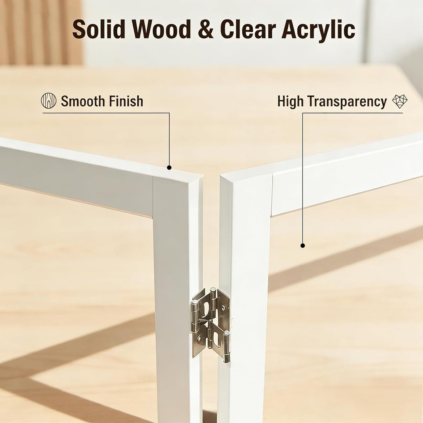 Extra Wide Clear Dog Gate 31" Tall Clear Acrylic Freestanding Dog gate Transparent Pet Gate for Doorways Stairs 3 Panel(55"-70" W)