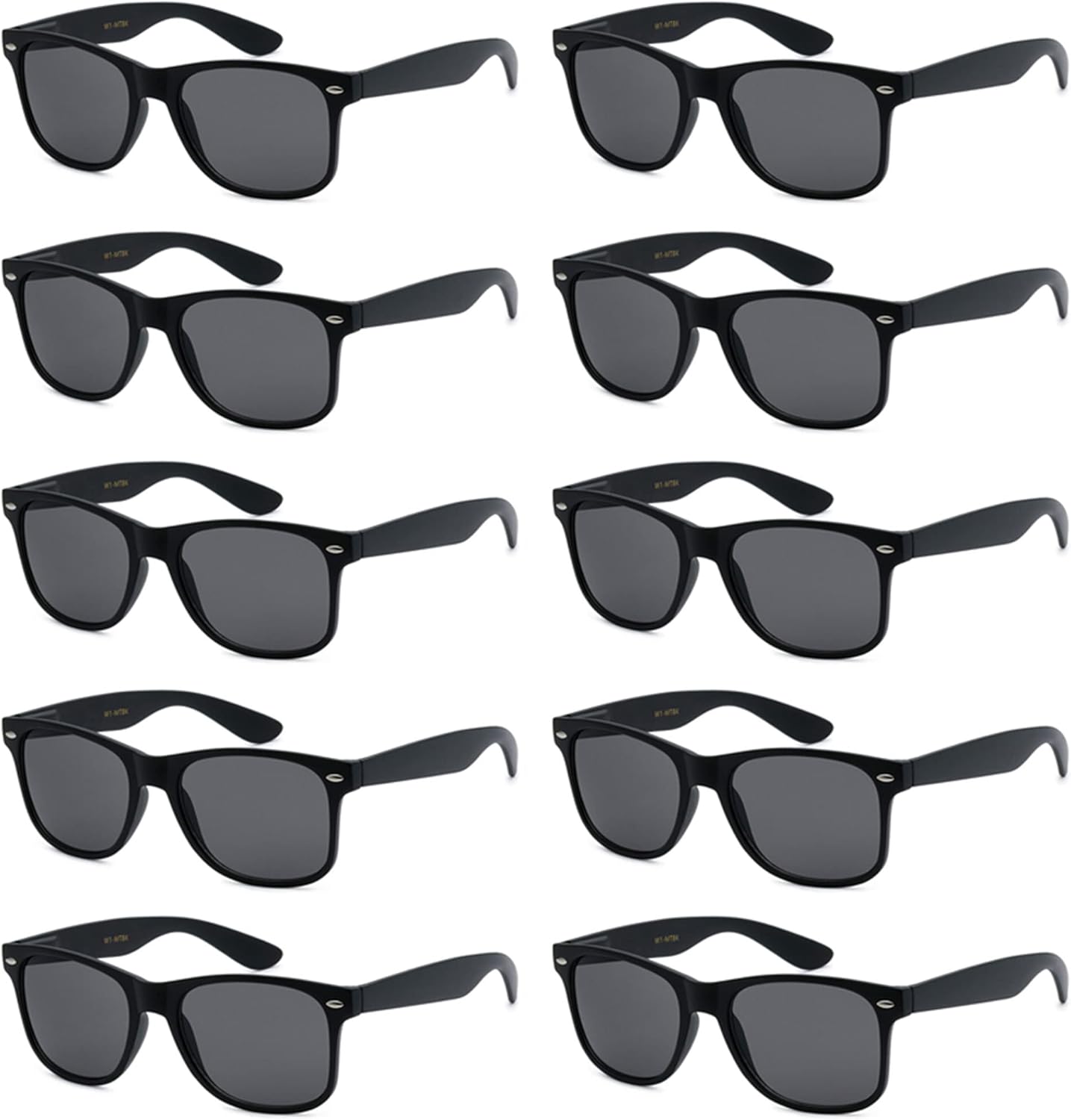 UV Protection Sunglasses Men & Women – Lightweight & Durable Unisex 80’s Retro Shades with Flexible Hinges, Bulk 10-Pack