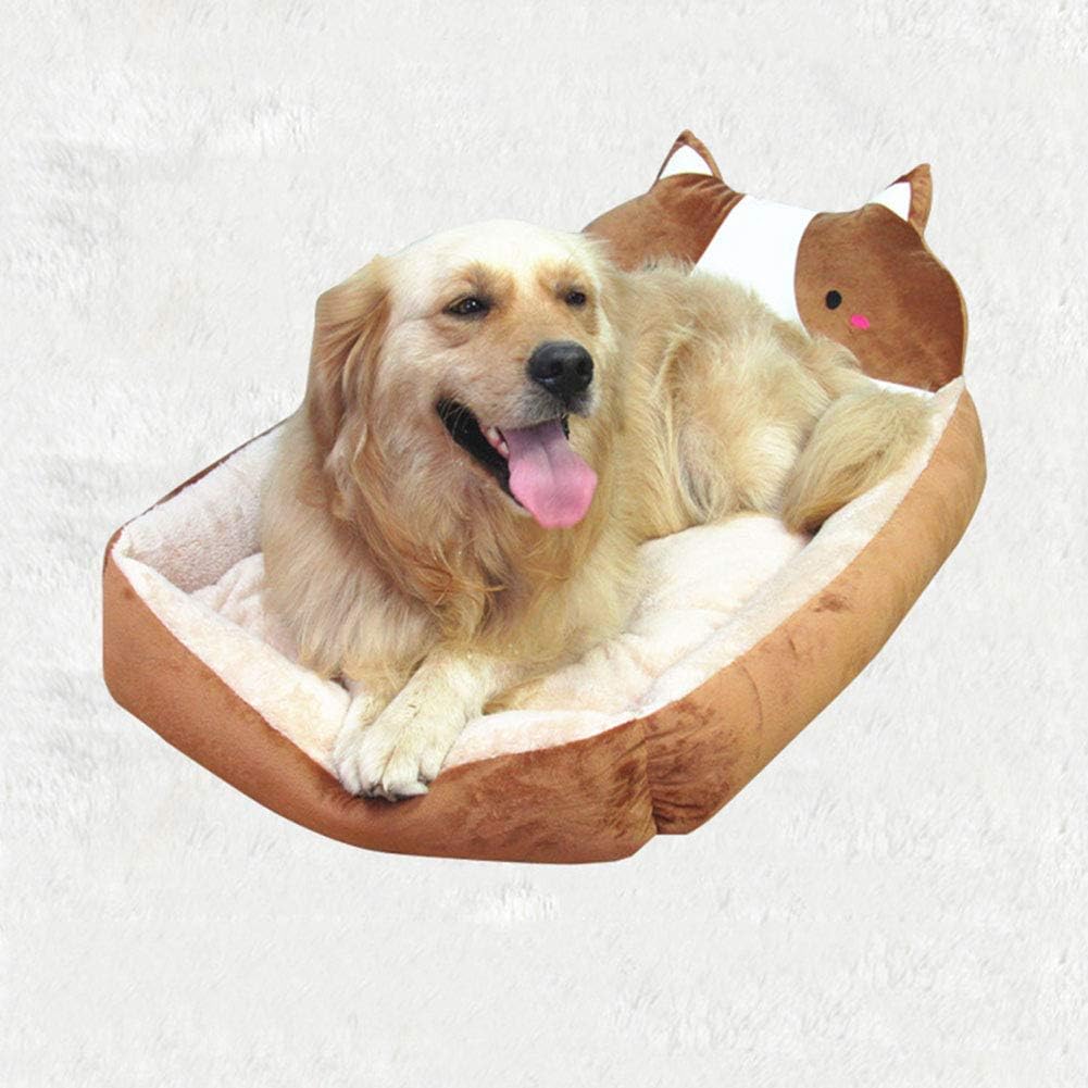 Cartoon Dog Bed Ultra-Soft Dog Sofa Waterproof Moisture Proof Removable Washable Dog Basket Supplies Pet Yellow XL (Yellow Large)