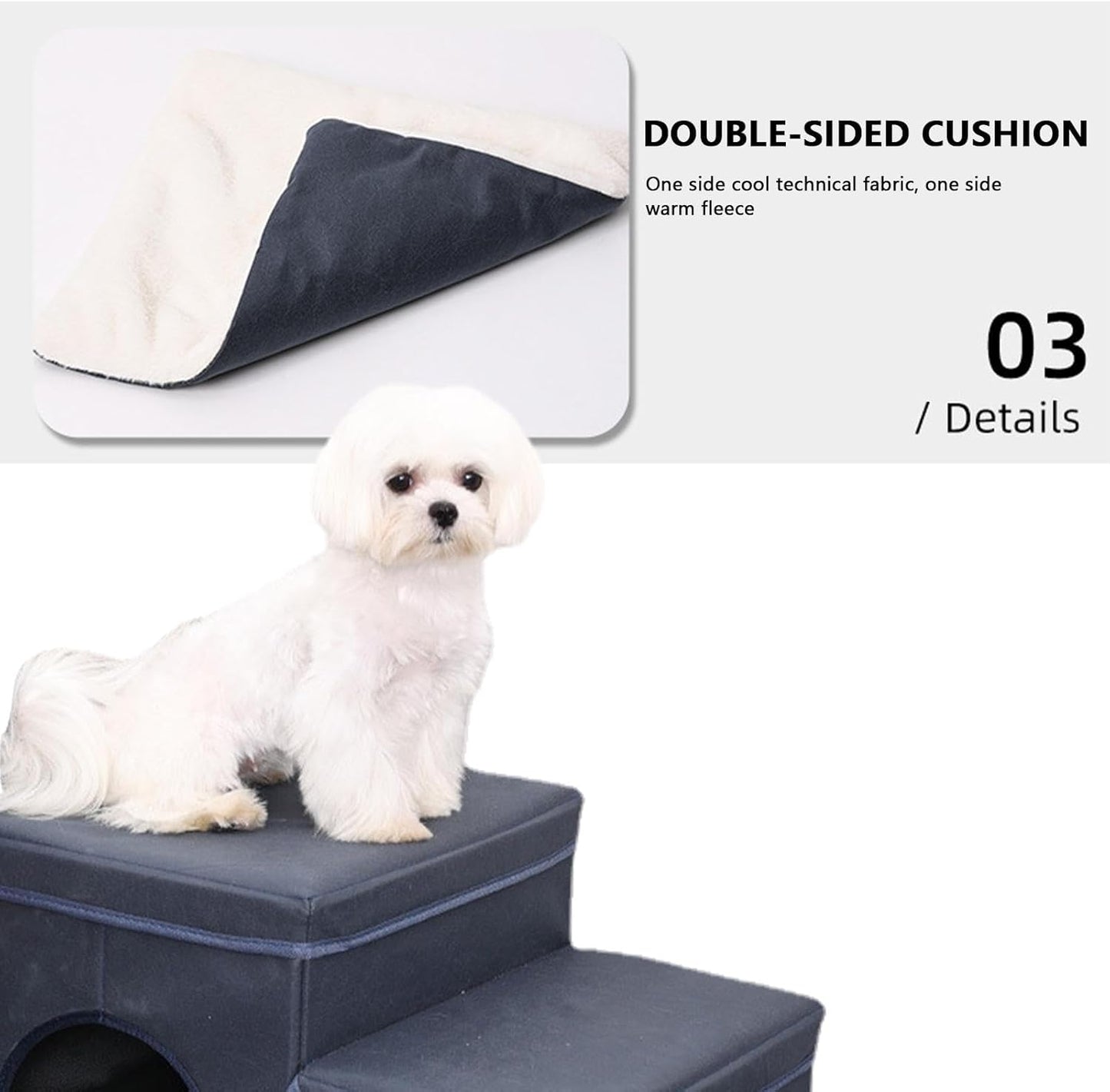 Pet Steps - Non Slip Ramp for Sofa Access | Removable Climb with Hidden Storage Compartment & Stable Support Frame for Small Medium Large Elderly Puppy Couch, Apartment Living, Balcony Rest a