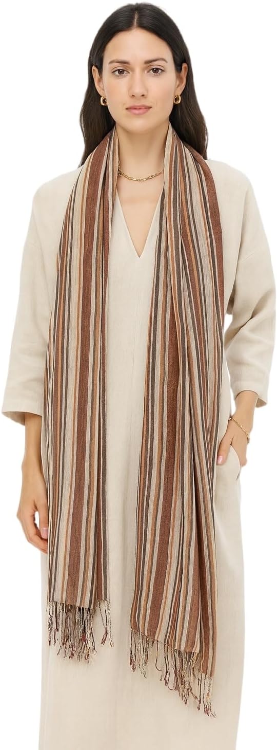 Jeelow Lightweight Summer Scarf Light Shawl Wrap Linen Feel Scarves For Men And Women