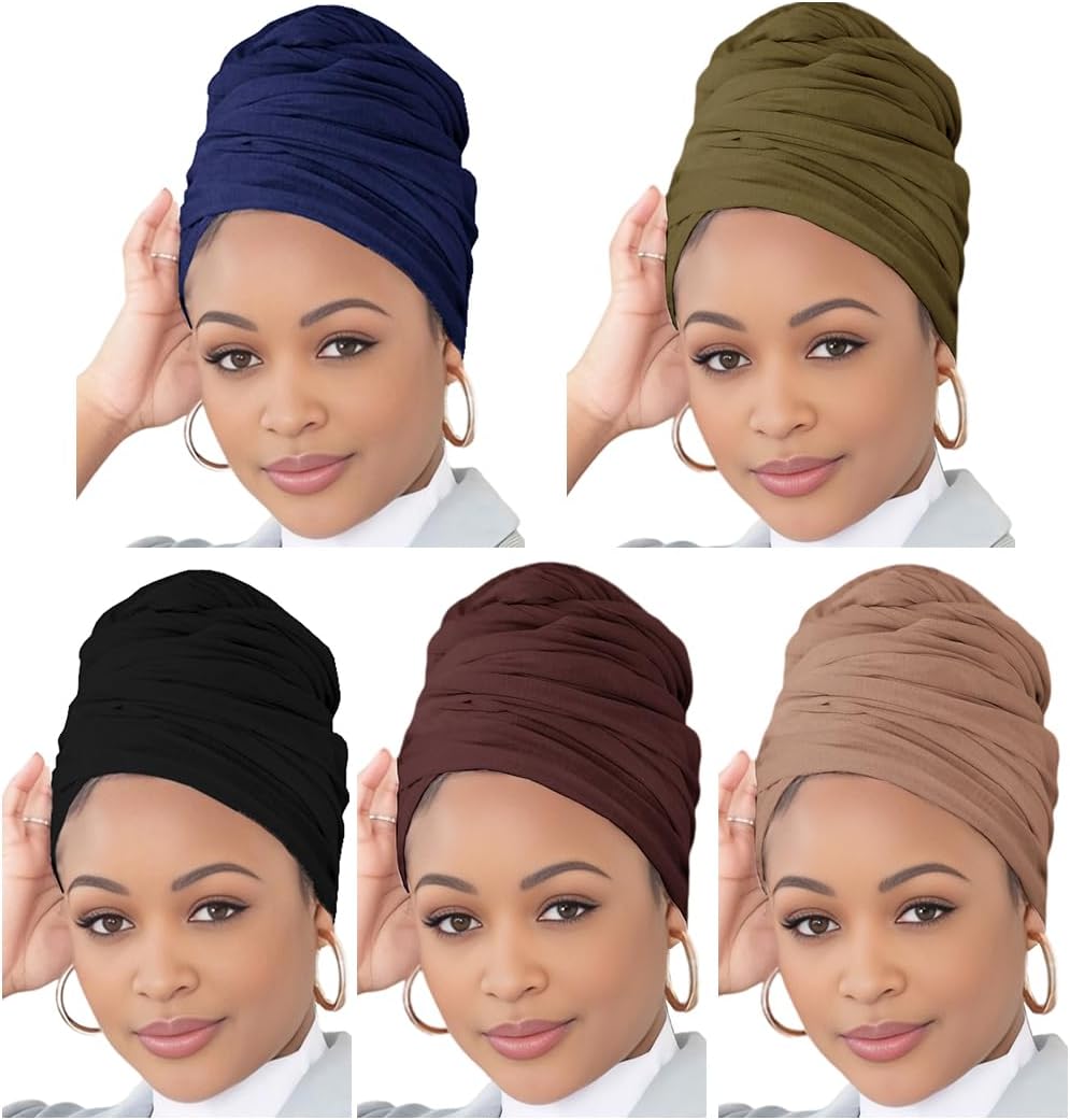 Head Wraps for Black Women Breathable Headwraps Scarf Long Hair Wraps Soft Wide Headbands Headscarves for Locs