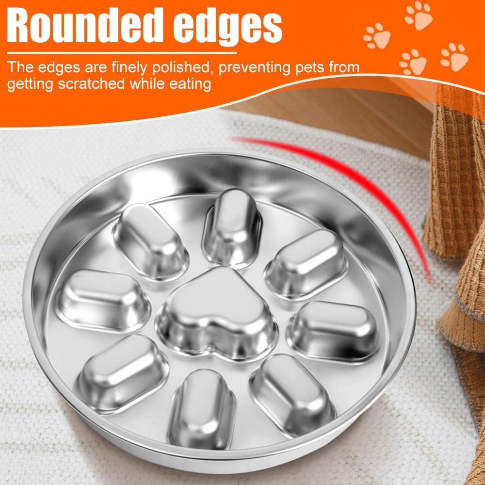 DONGKER Slow Feeder Dog Bowl,Stainless Steel Pet Slow Feeder Slows Down Eating for Small Medium Dogs Cat Puppy