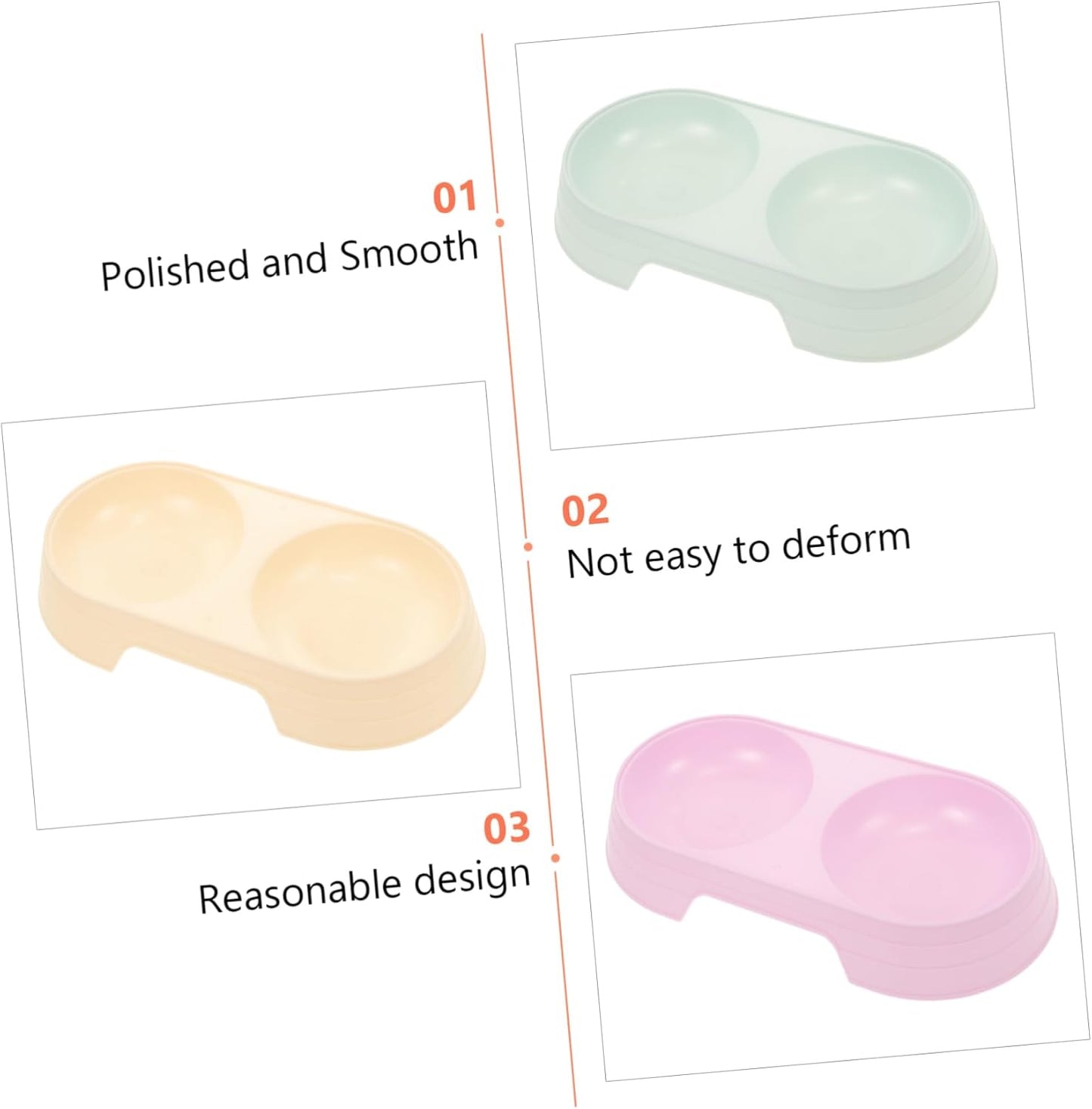 Luxshiny 8pcs Tip Double Cat Feeding Bowls Candy Color Plastic Pet Food and Water Dishes with Stable Design Easy to Clean Suitable Height for Healthy Eating Posture