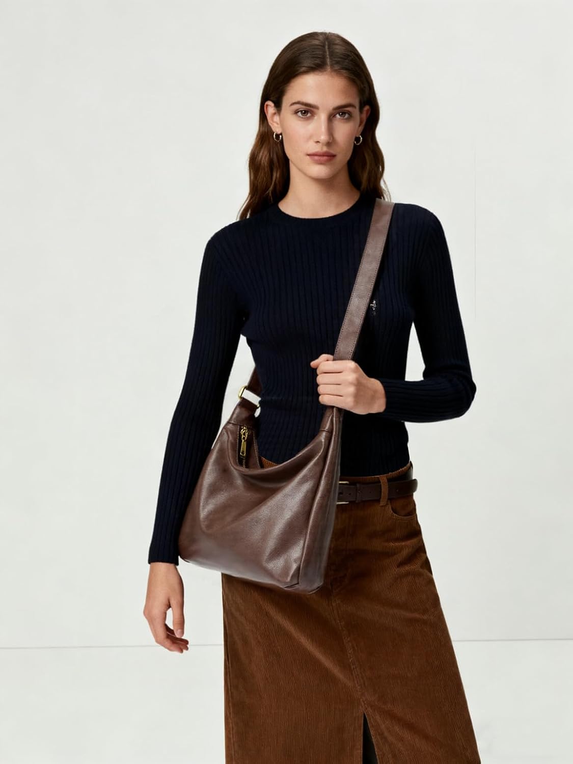 celestina Hobo Bags for Women, Ultra Soft Foldable Vegan Leather Shoulder Handbag, Stylish Slouchy Tote Purses