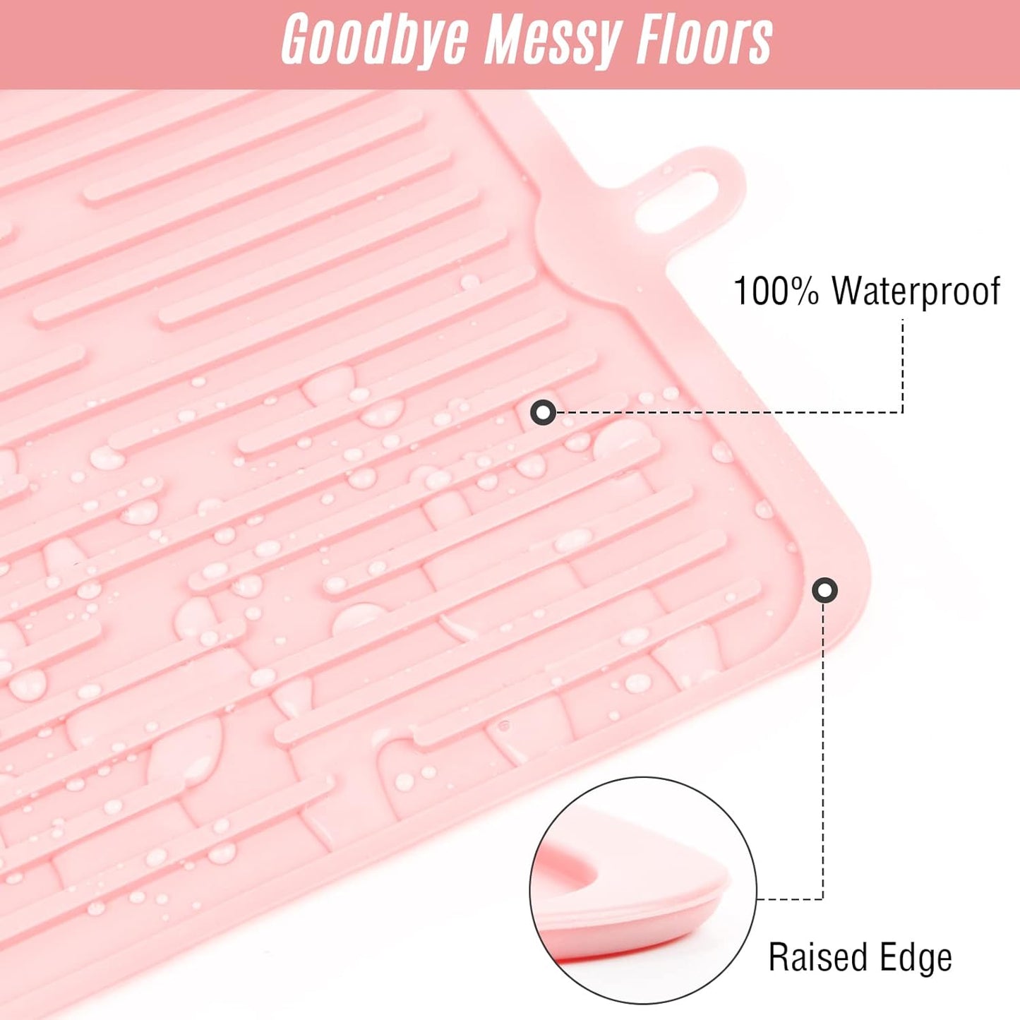 Pet Placemat for Dog and Cat,Mat for Prevent Food and Water Overflow,Portable and Foldable Mat,Suitable for Medium and Small Pet Placemat for Dog and Cat(Pink)